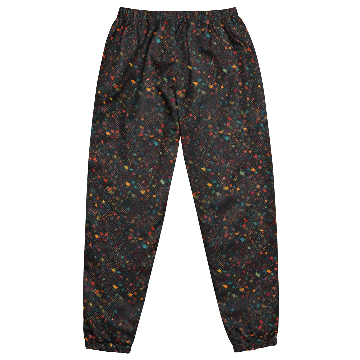 Unisex track pants Adult Activewear Black with little red yellow specs