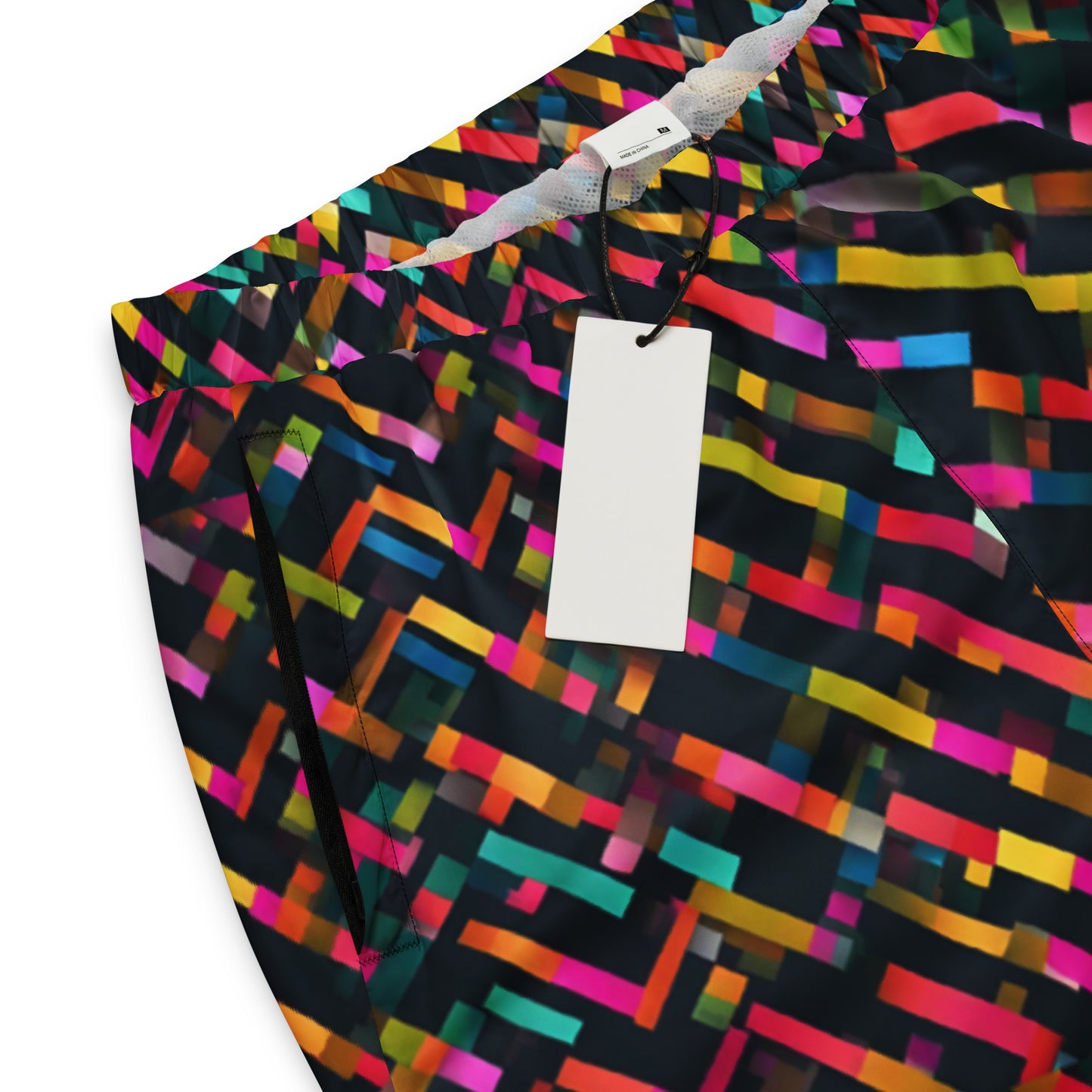 Unisex track pants Adult Activewear Hot Pink Blue Yellow Design Pattern