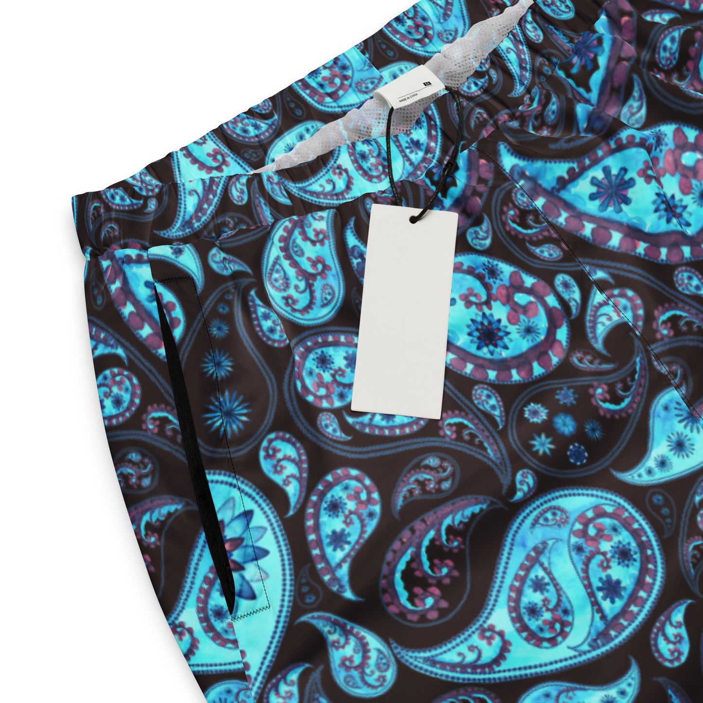 Unisex track pants Adult Activewear Teal-Blue Light Blue Paisley Design Pattern