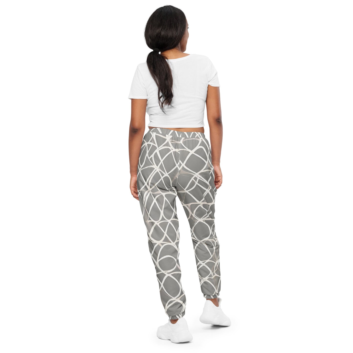 Unisex track pants Adult Activewear Beige and White Design