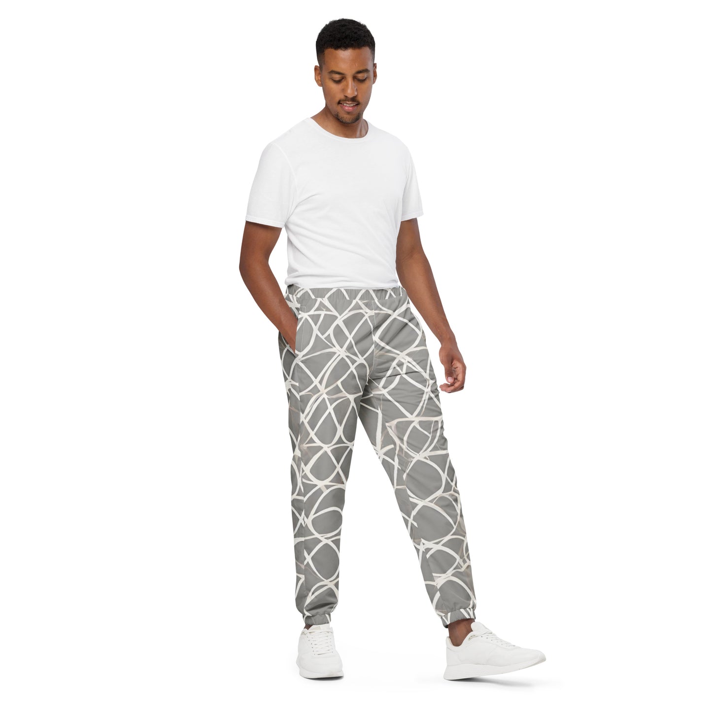 Unisex track pants Adult Activewear Beige and White Design