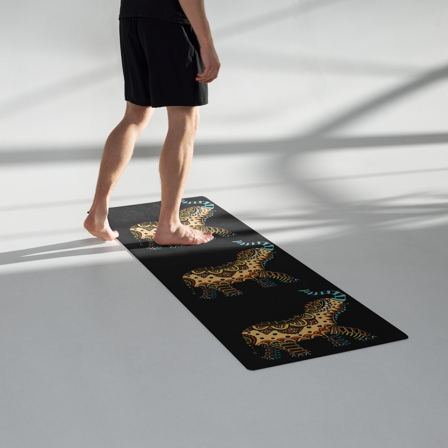 Yoga mat for adult unisex colors are brown black tan Accessories