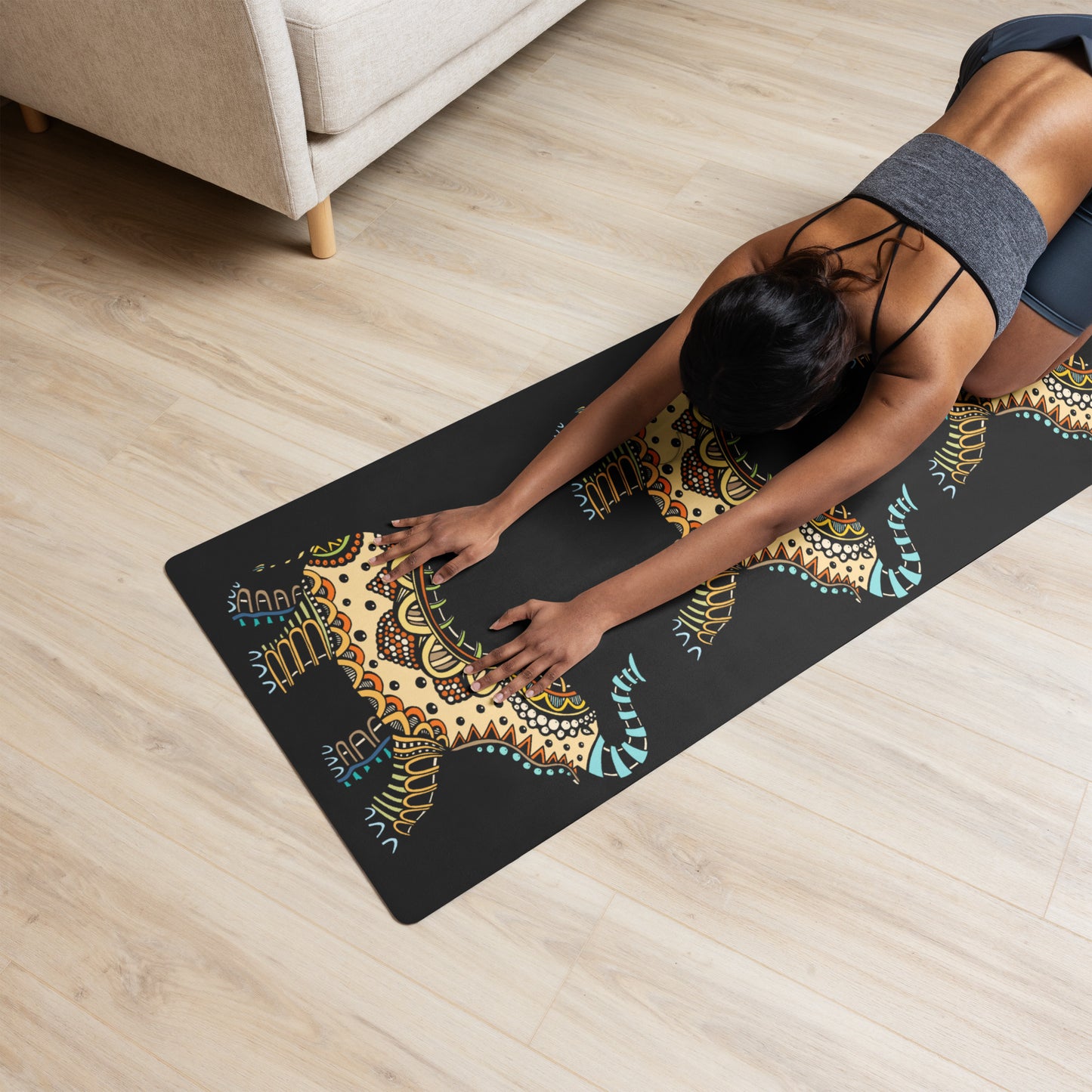 Yoga mat for adult unisex colors are brown black tan Accessories
