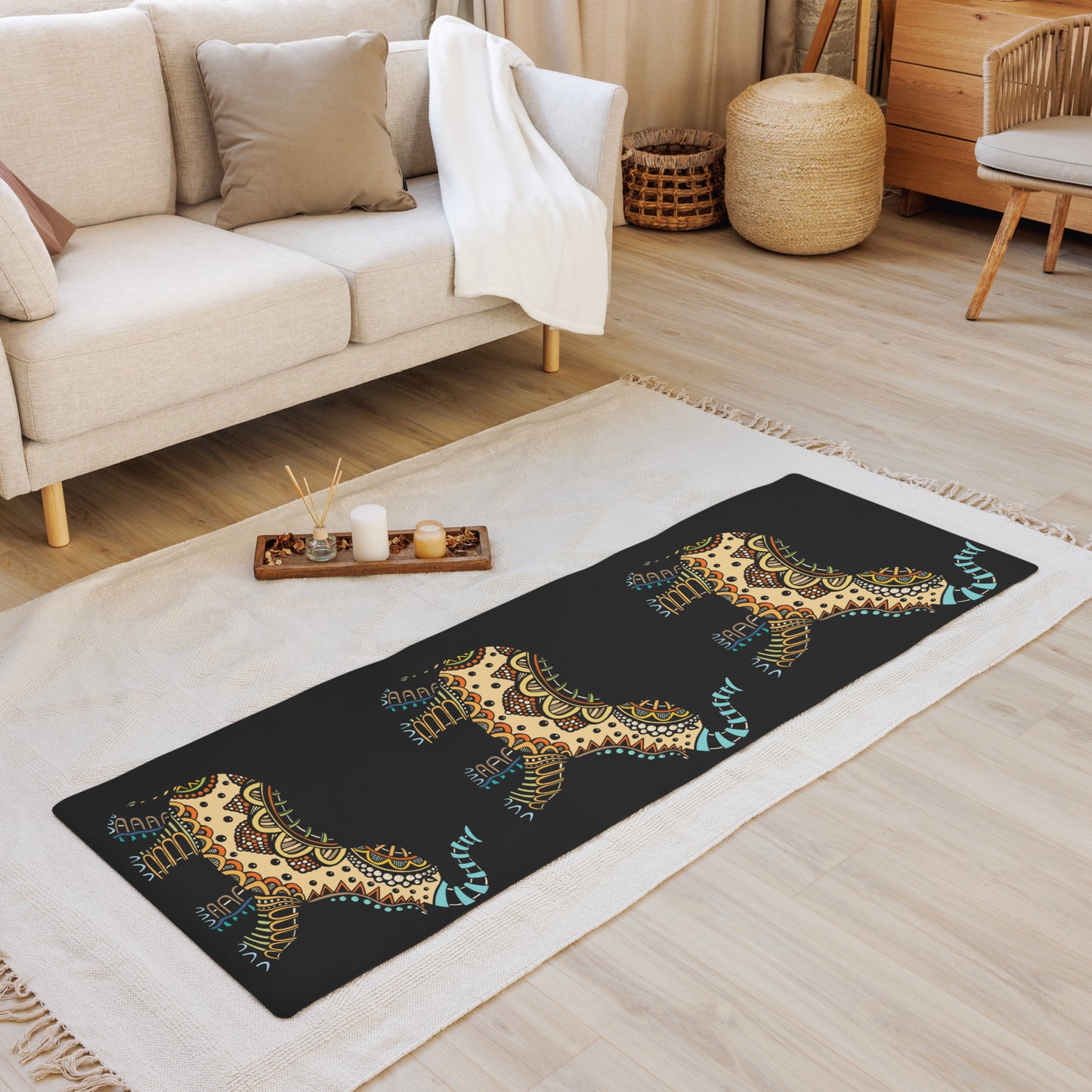 Yoga mat for adult unisex colors are brown black tan Accessories