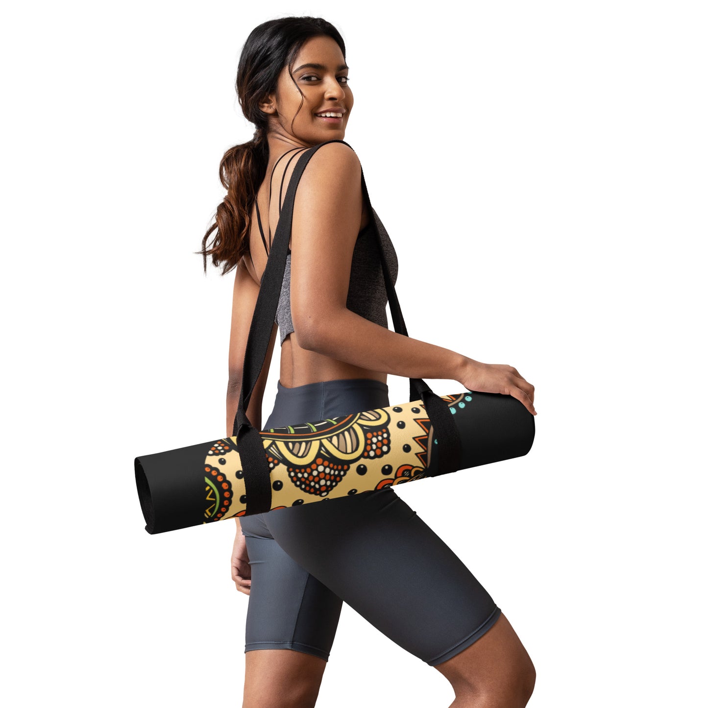 Yoga mat for adult unisex colors are brown black tan Accessories