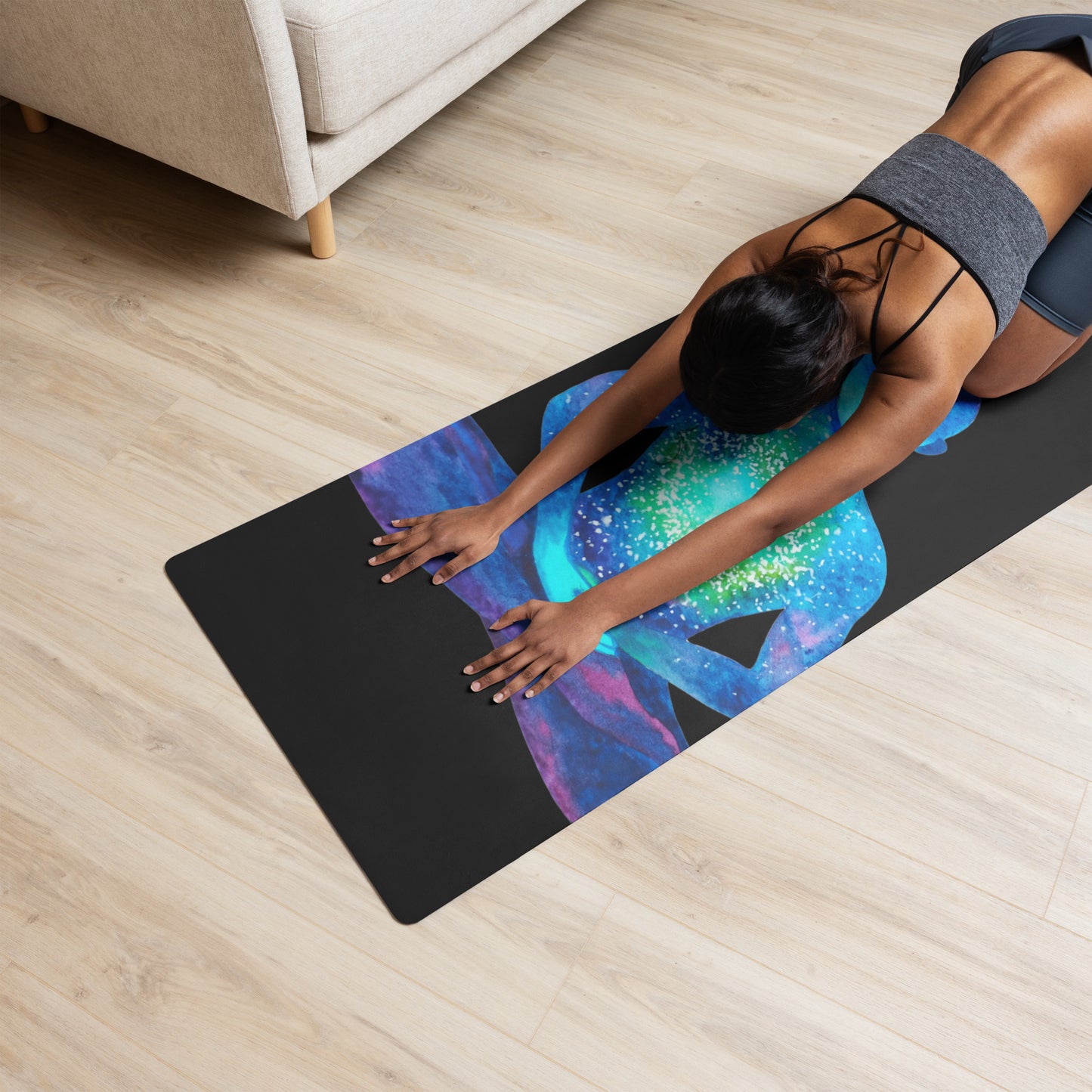 Yoga mat adult unisex colors blue bright blue black Accessories