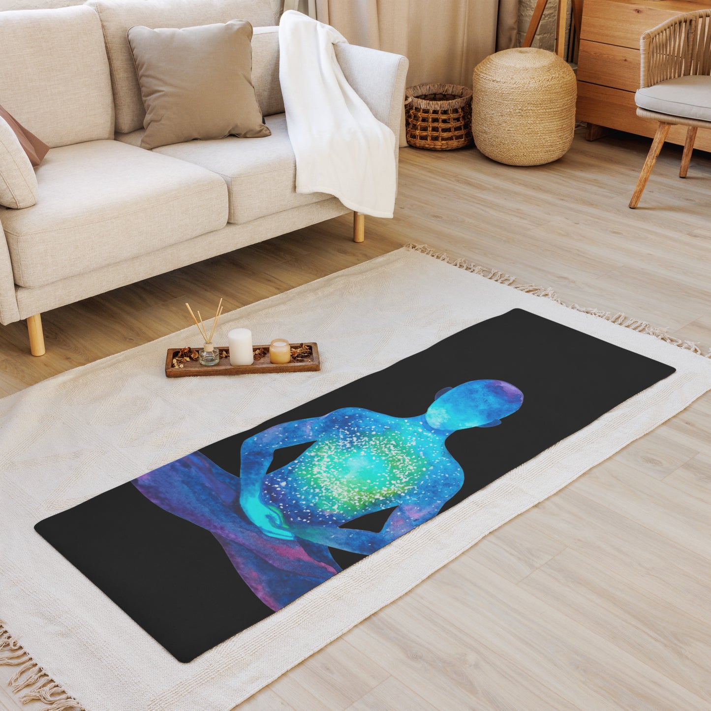 Yoga mat adult unisex colors blue bright blue black Accessories