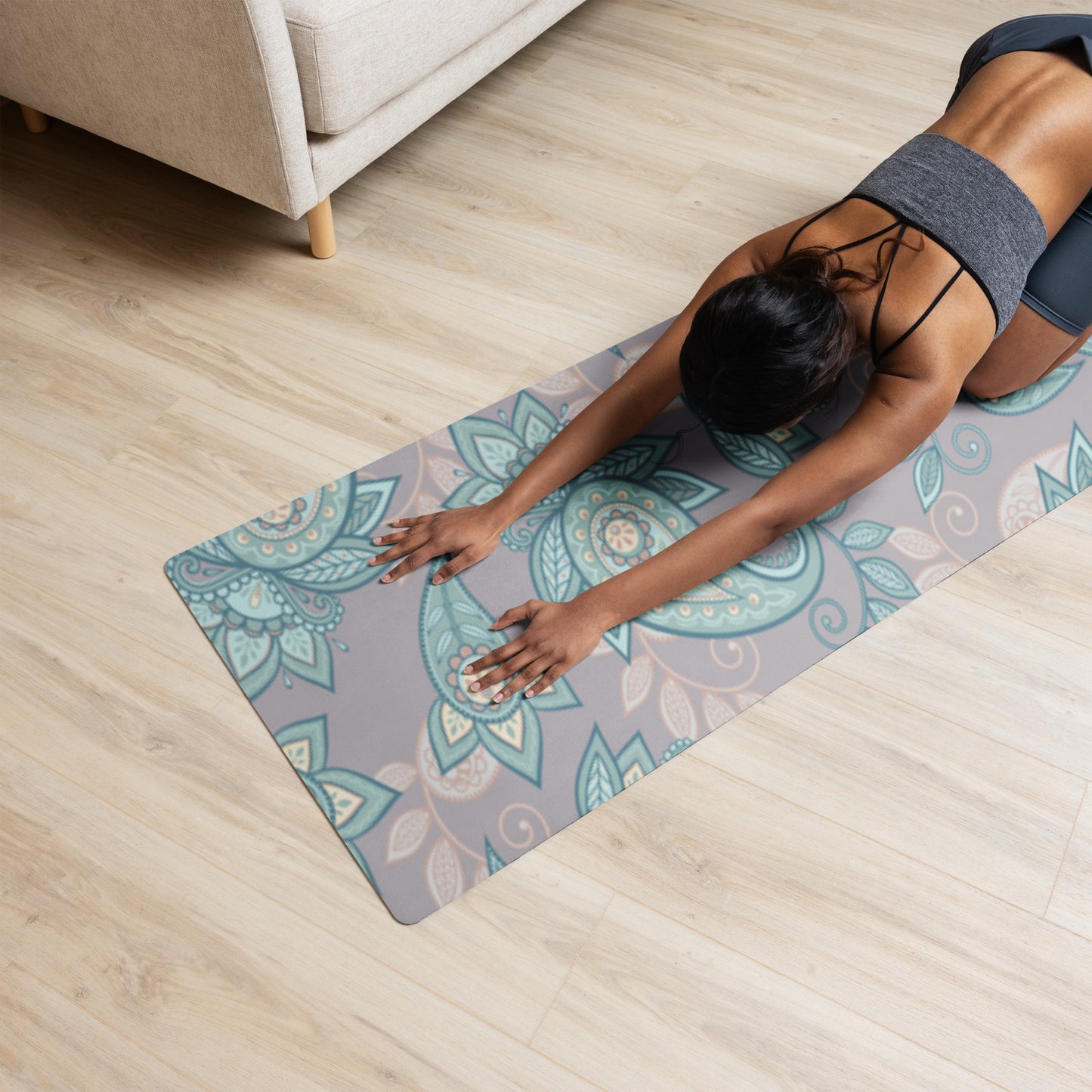 Yoga mat adult unisex colors blue grey teal purple tan Accessories