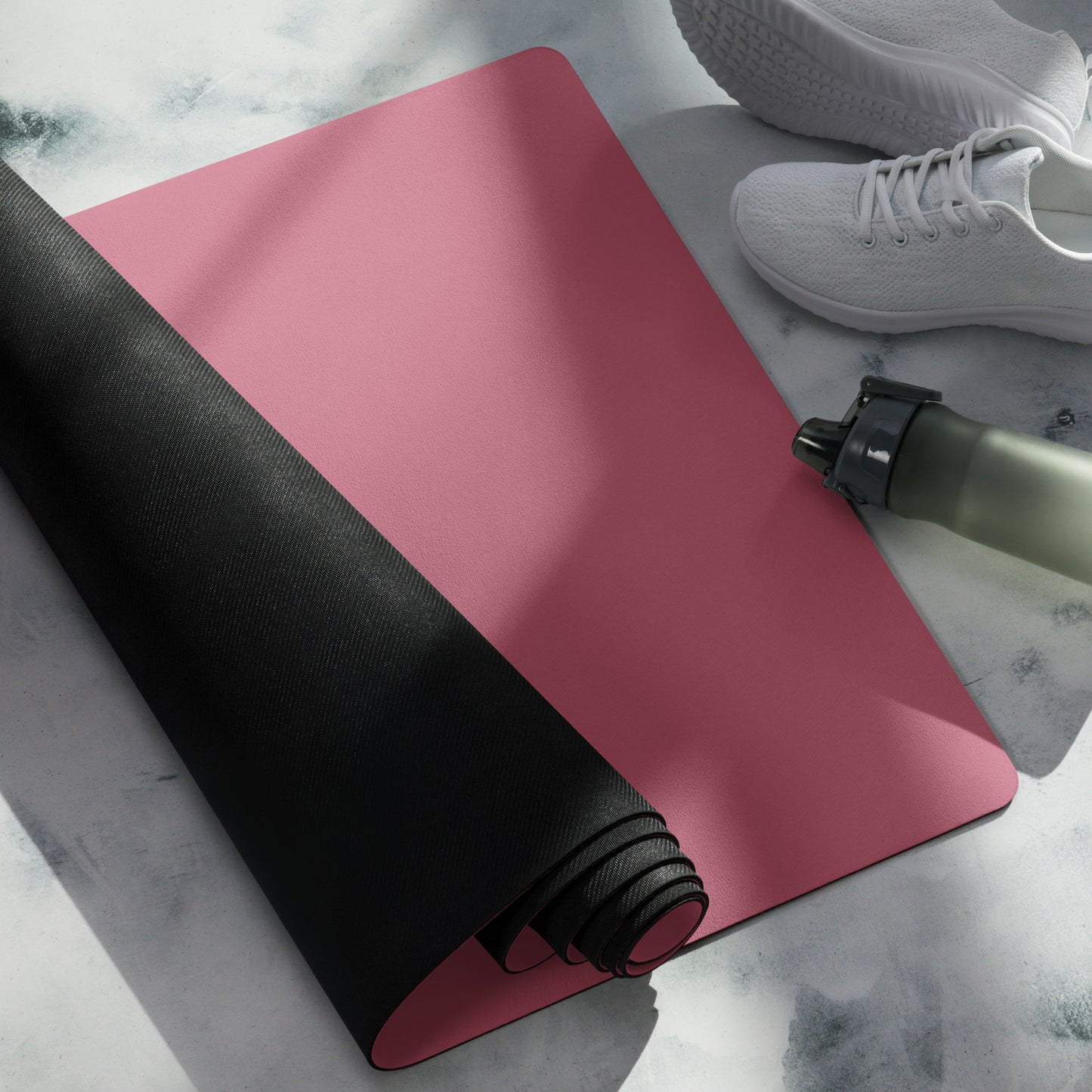 Yoga mat adult unisex colors mauve browns black writing Accessories