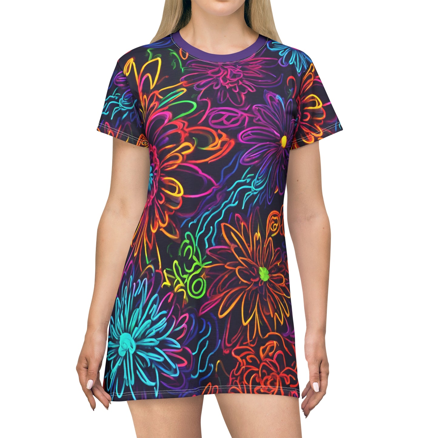 T-Shirt Dress (AOP) Sleepwear Adult/Teen Great for Summer Nights Buy an Oversized T-shirt for Sleeping