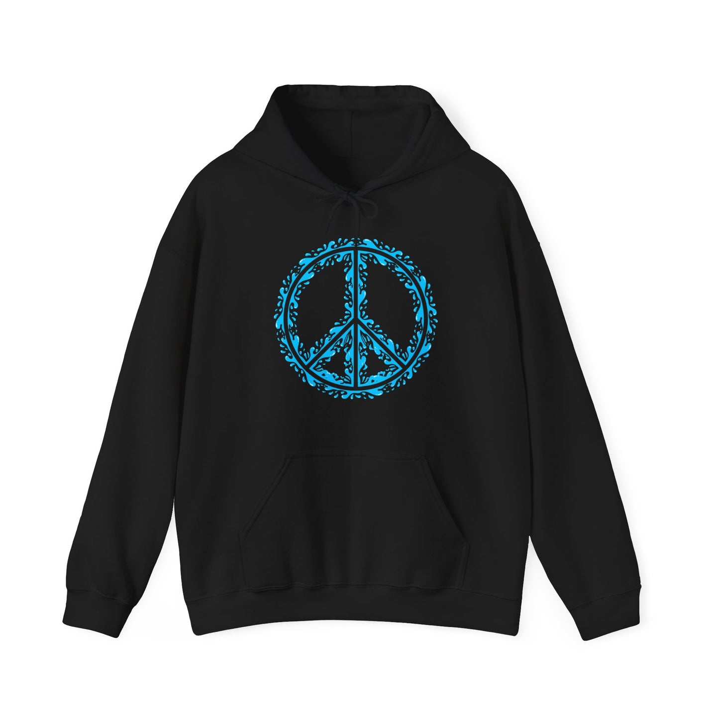 Unisex Heavy Blend™ Hooded Sweatshirt Adult/Teen Blue Peace Sign