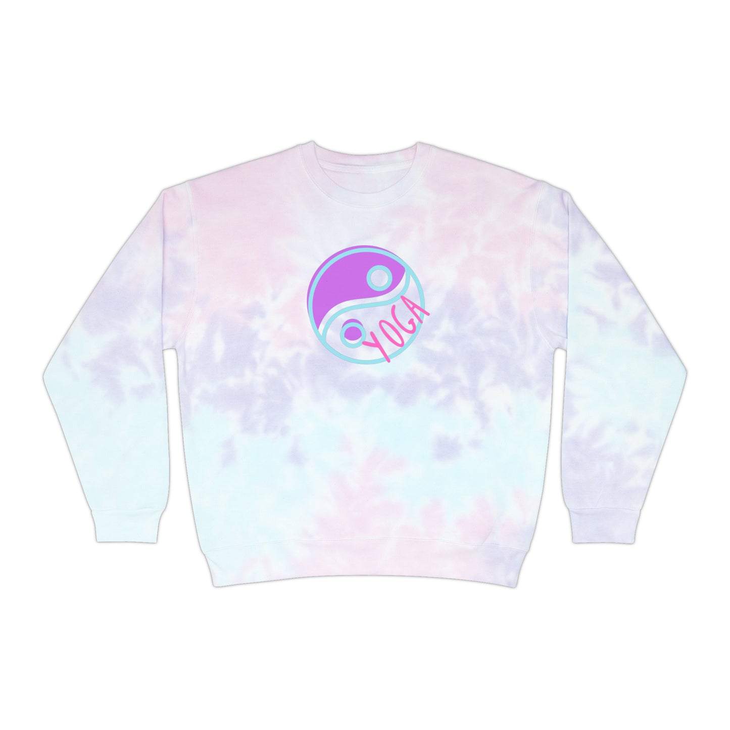 Unisex Tie-Dye Sweatshirt ADULT/TEEN ACTIVEWEAR YOGA IN DARK PINK YIN-YANG COLORS TEAL-BLUE PURPLE