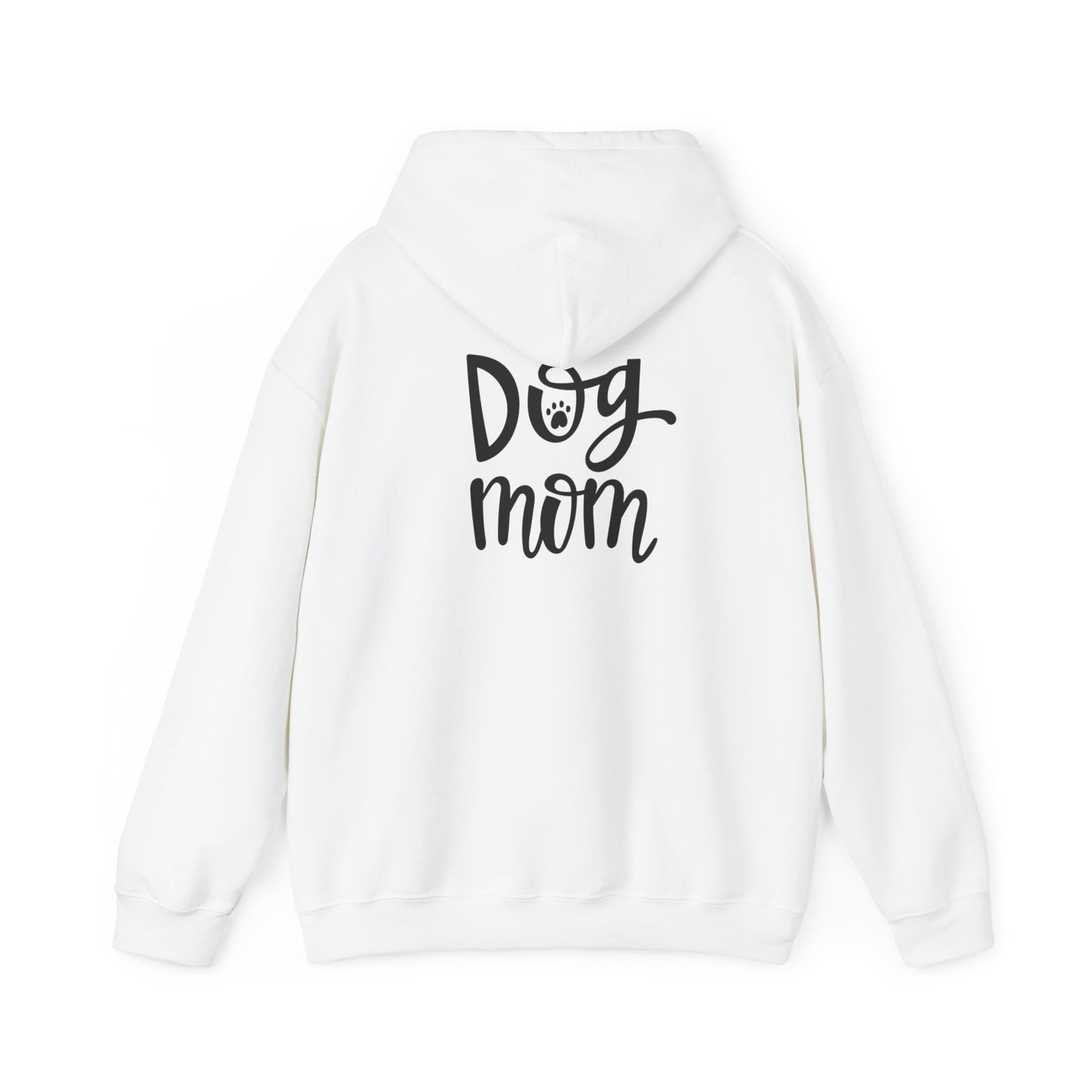 Unisex Heavy Blend™ Hooded Sweatshirt Adult/Teen Dog Mom in Black Writing on Back