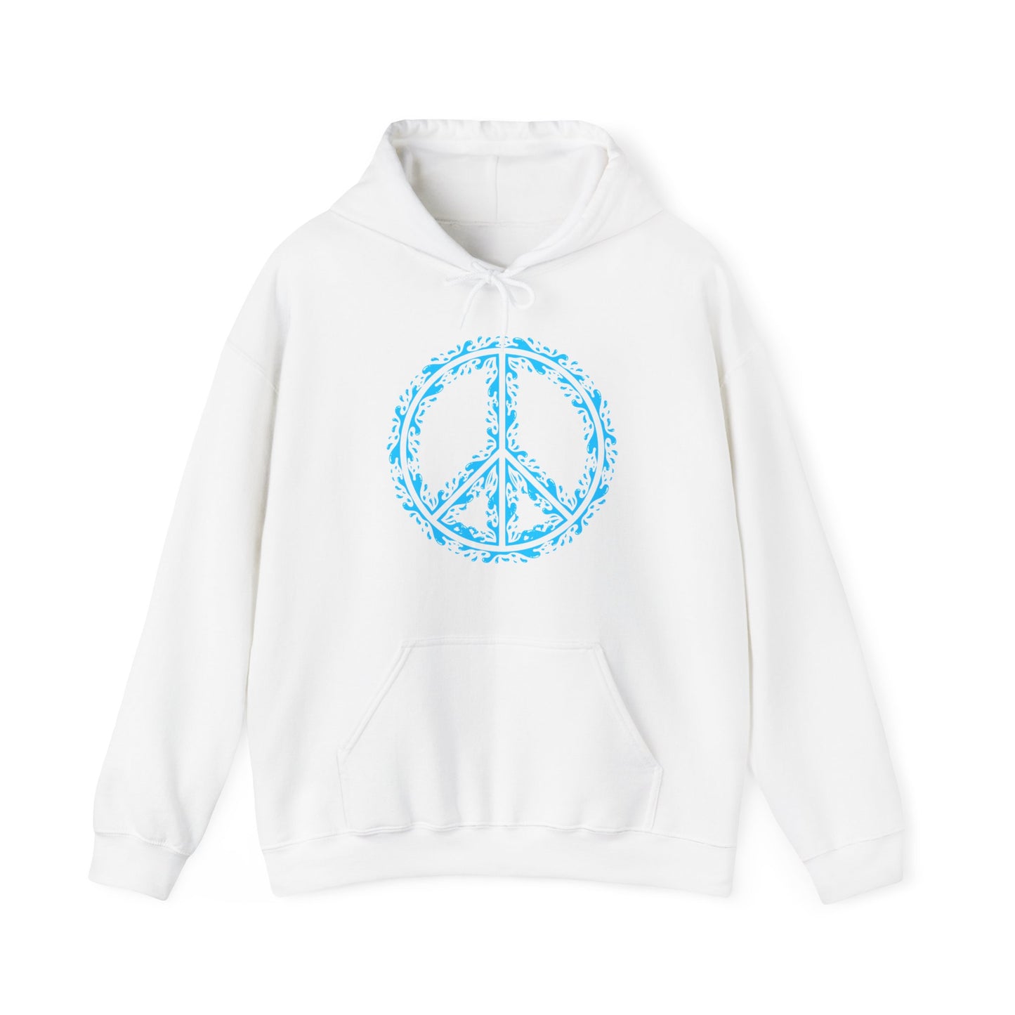 Unisex Heavy Blend™ Hooded Sweatshirt Adult/Teen Blue Peace Sign