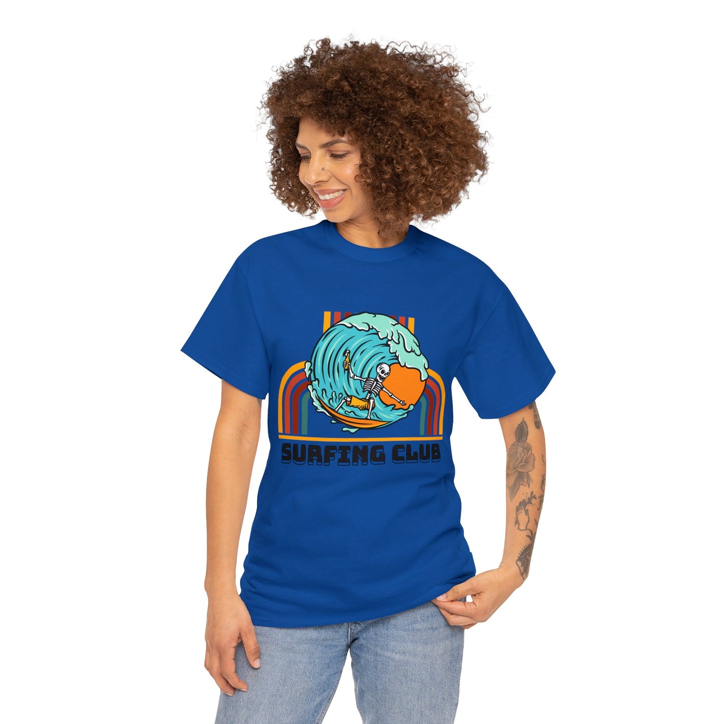 Unisex Heavy Cotton Tee adult/Teen Surfing Club Shirt Comes In Many Colors