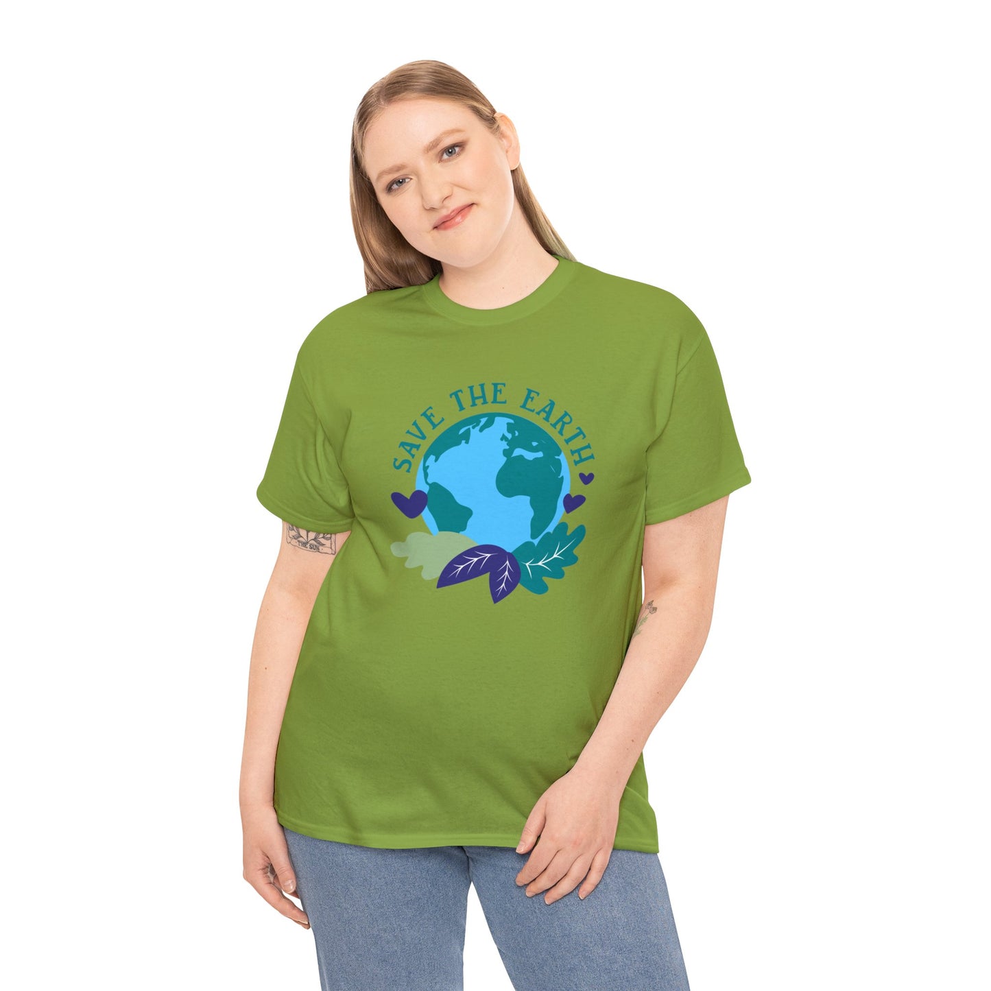 Unisex Heavy Cotton Tee Adult/Teen Activewear Shirt Comes In Many Colors Save The Earth