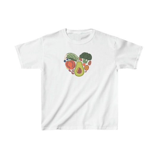 Kids Heavy Cotton™ Tee Activewear Shirt Comes In Many Colors Veggies in Heart Shape