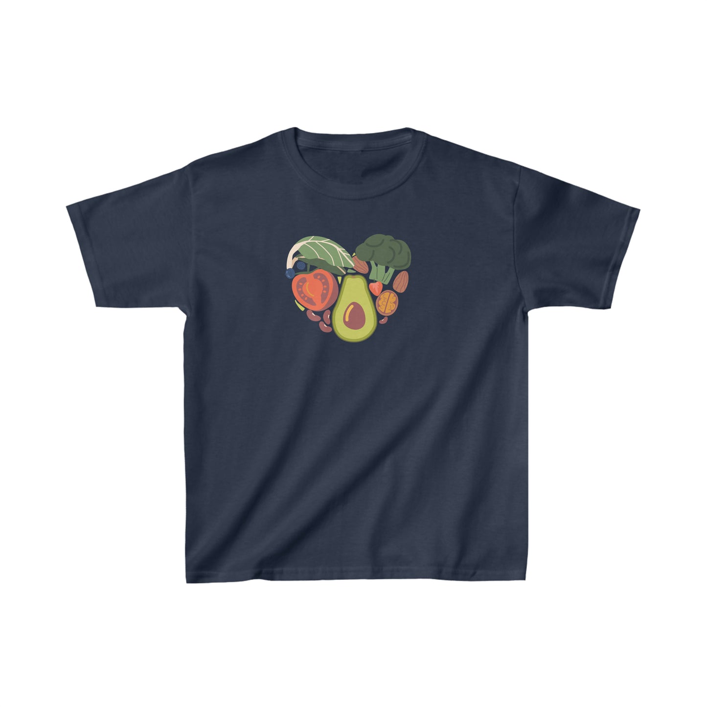 Kids Heavy Cotton™ Tee Activewear Shirt Comes In Many Colors Veggies in Heart Shape