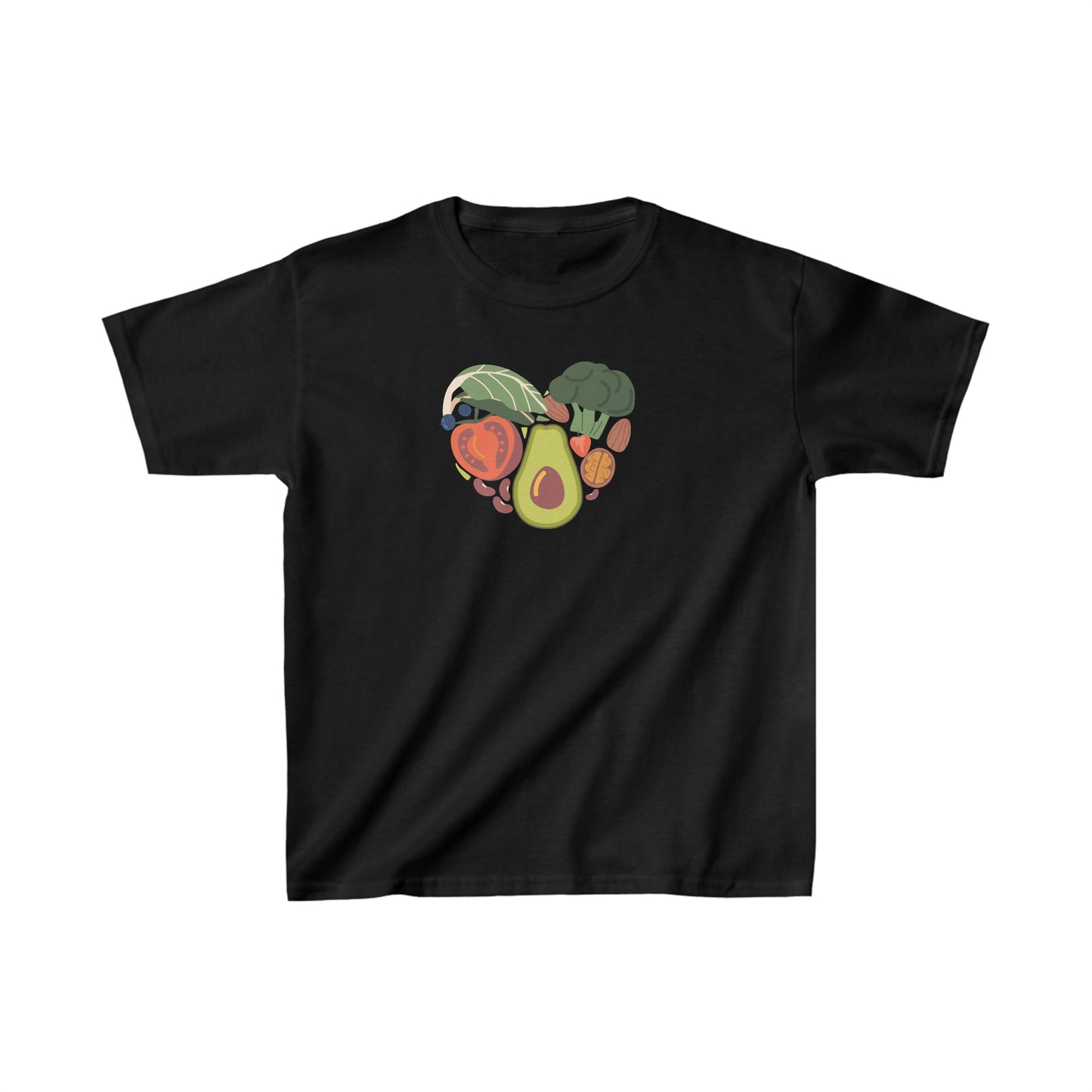 Kids Heavy Cotton™ Tee Activewear Shirt Comes In Many Colors Veggies in Heart Shape