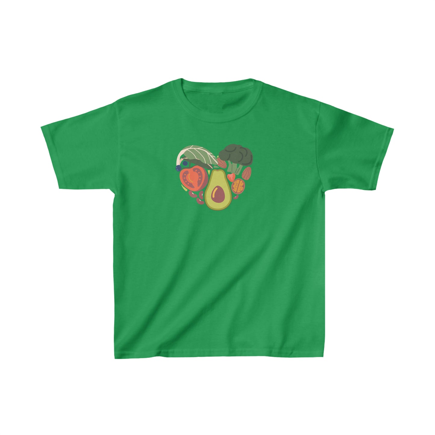 Kids Heavy Cotton™ Tee Activewear Shirt Comes In Many Colors Veggies in Heart Shape
