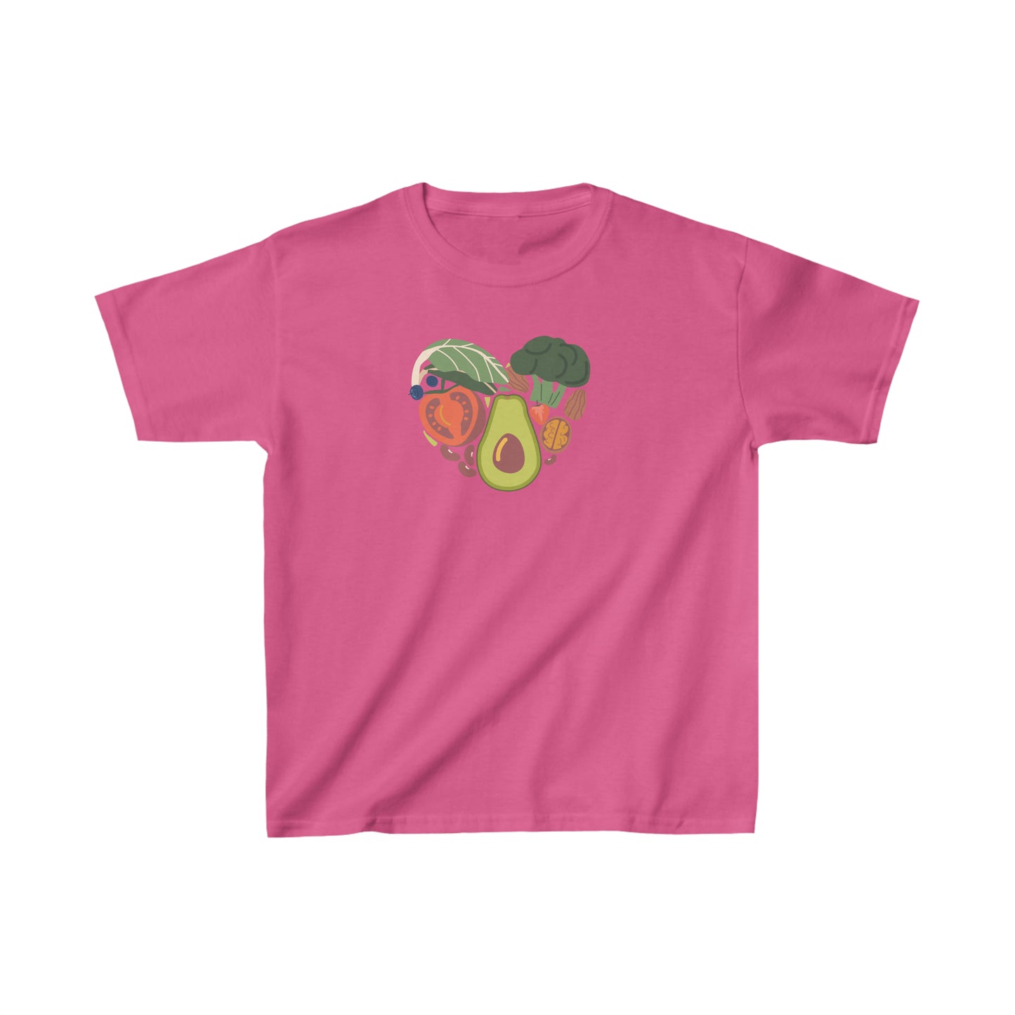 Kids Heavy Cotton™ Tee Activewear Shirt Comes In Many Colors Veggies in Heart Shape