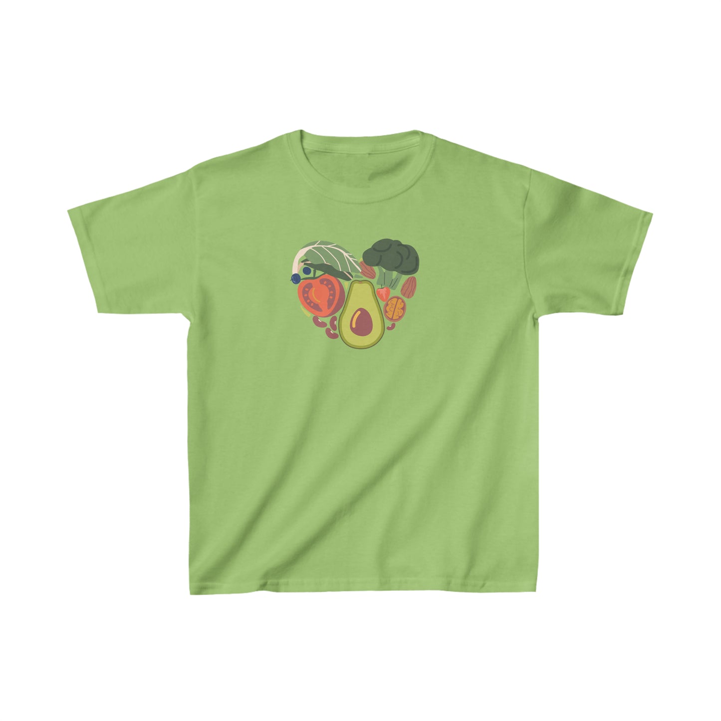 Kids Heavy Cotton™ Tee Activewear Shirt Comes In Many Colors Veggies in Heart Shape