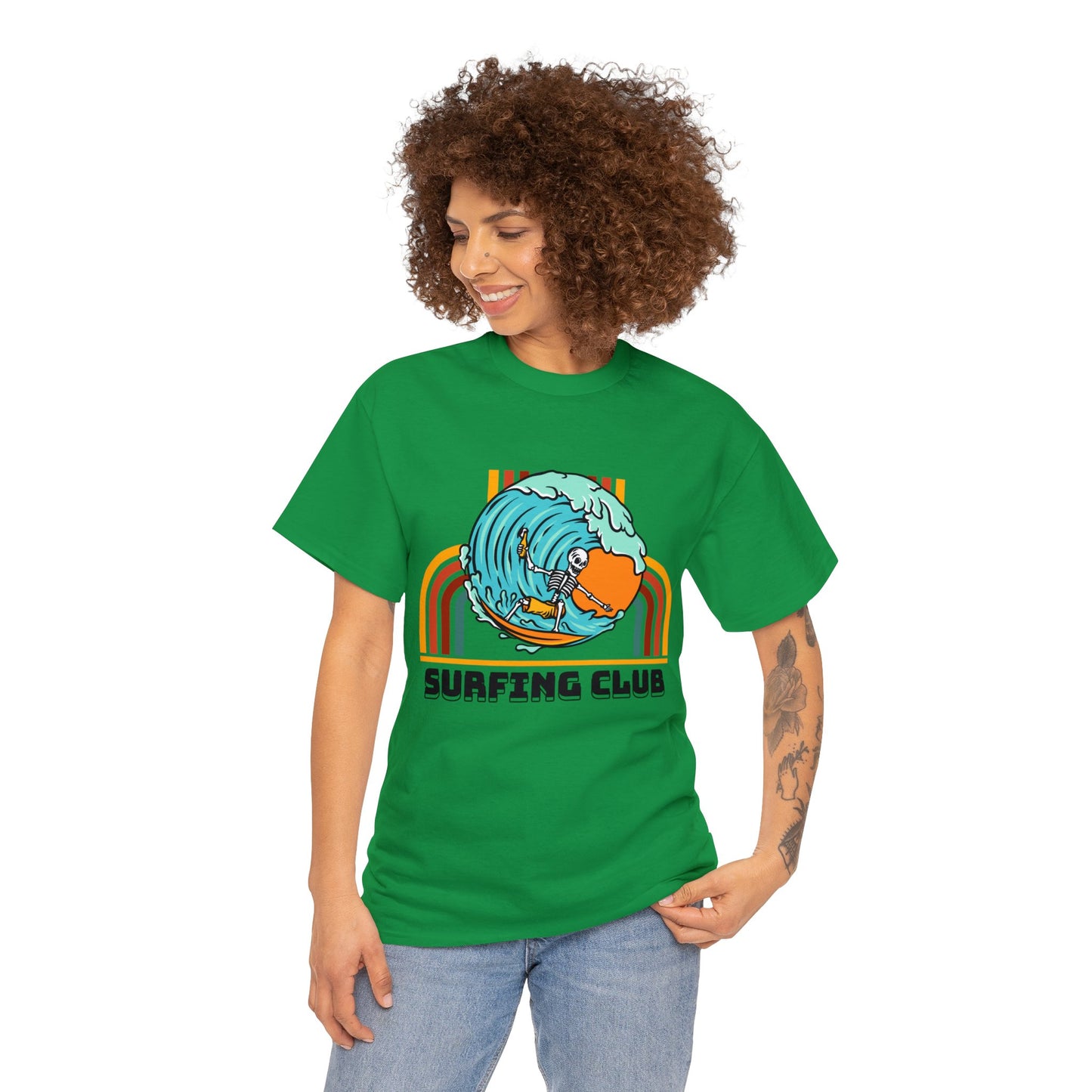 Unisex Heavy Cotton Tee adult/Teen Surfing Club Shirt Comes In Many Colors