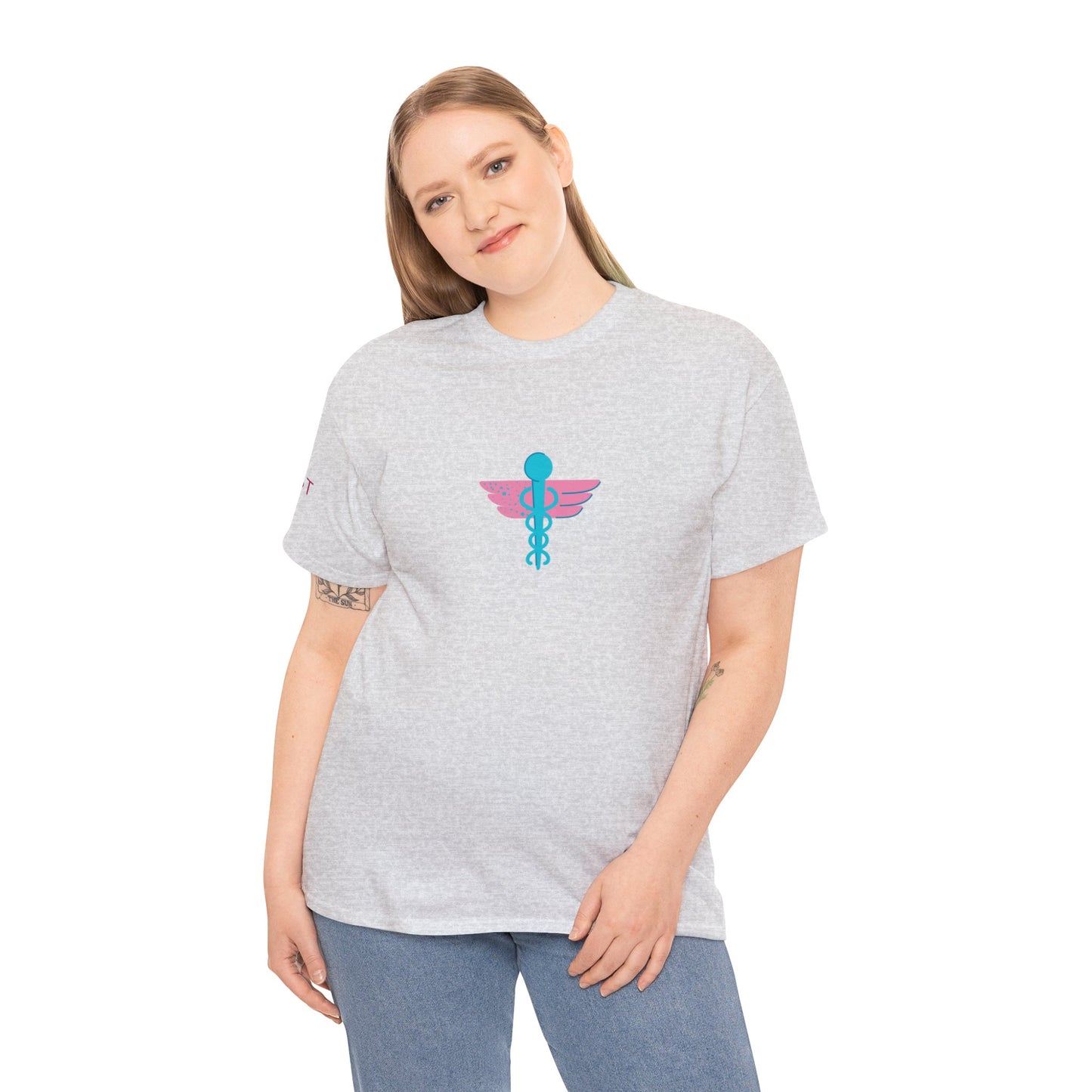 Unisex Heavy Cotton Tee 5 East Nurses Design on front and sleeve