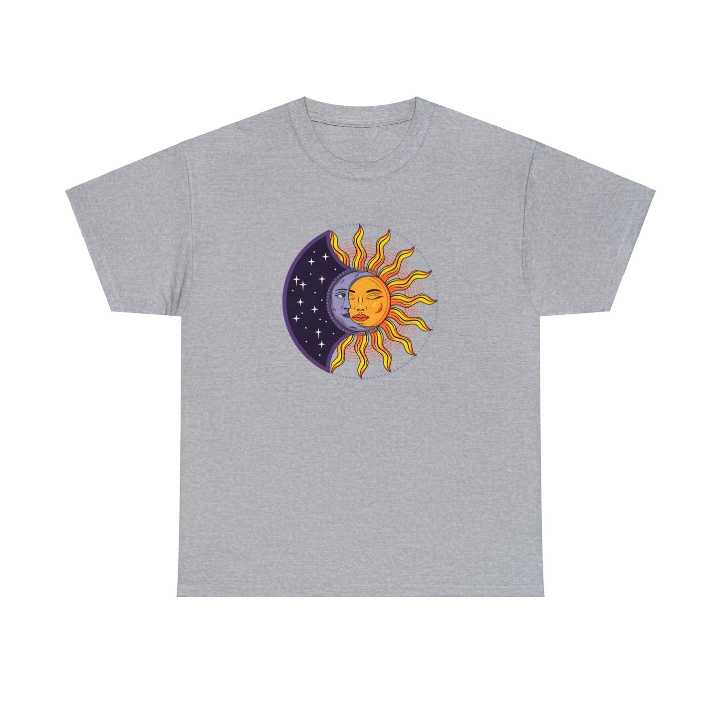 Unisex Heavy Cotton Tee Adult/Teen Activewear Sun and Moon Shirt Comes In Many Colors