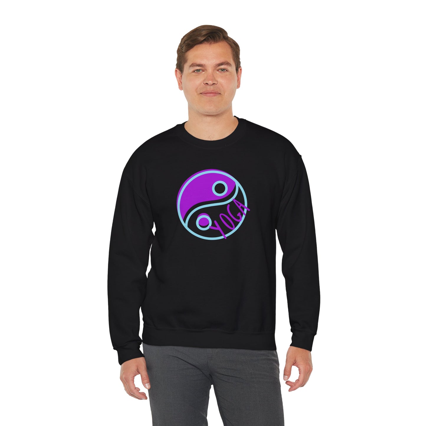 Unisex Heavy Blend™ Crewneck Sweatshirt ADULT/TEEN ACTIVEWEAR YIN-YANG  PURPLE TEAL-BLUE