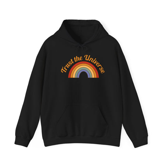 Unisex Heavy Blend™ Hooded Sweatshirt Adult/Teen Activewear Trust The Universe Rainbow Colors Red Yellow Blue Purple