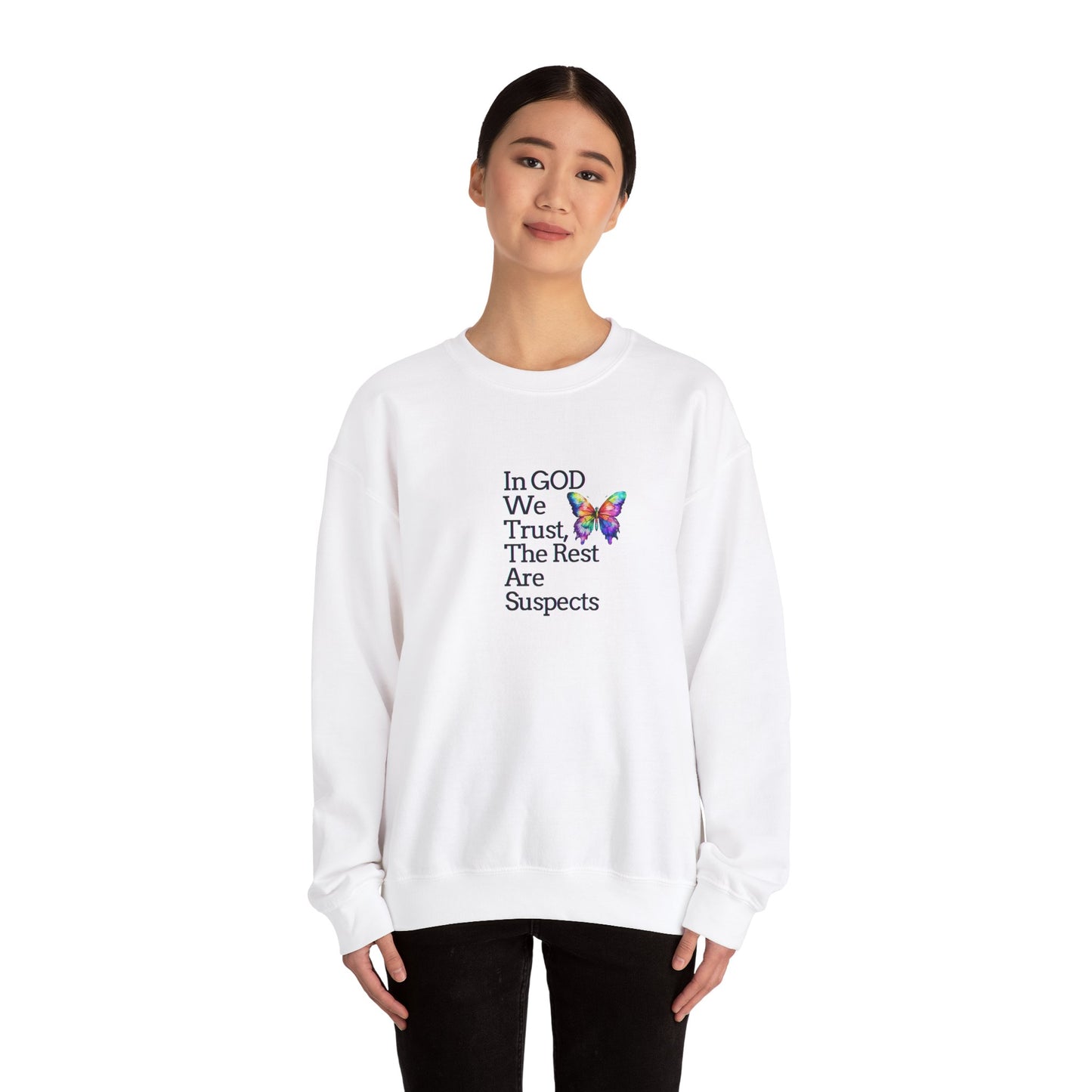 In GOD We Trust The Rest Are Suspects! Unisex Heavy Blend™ Crewneck Sweatshirt