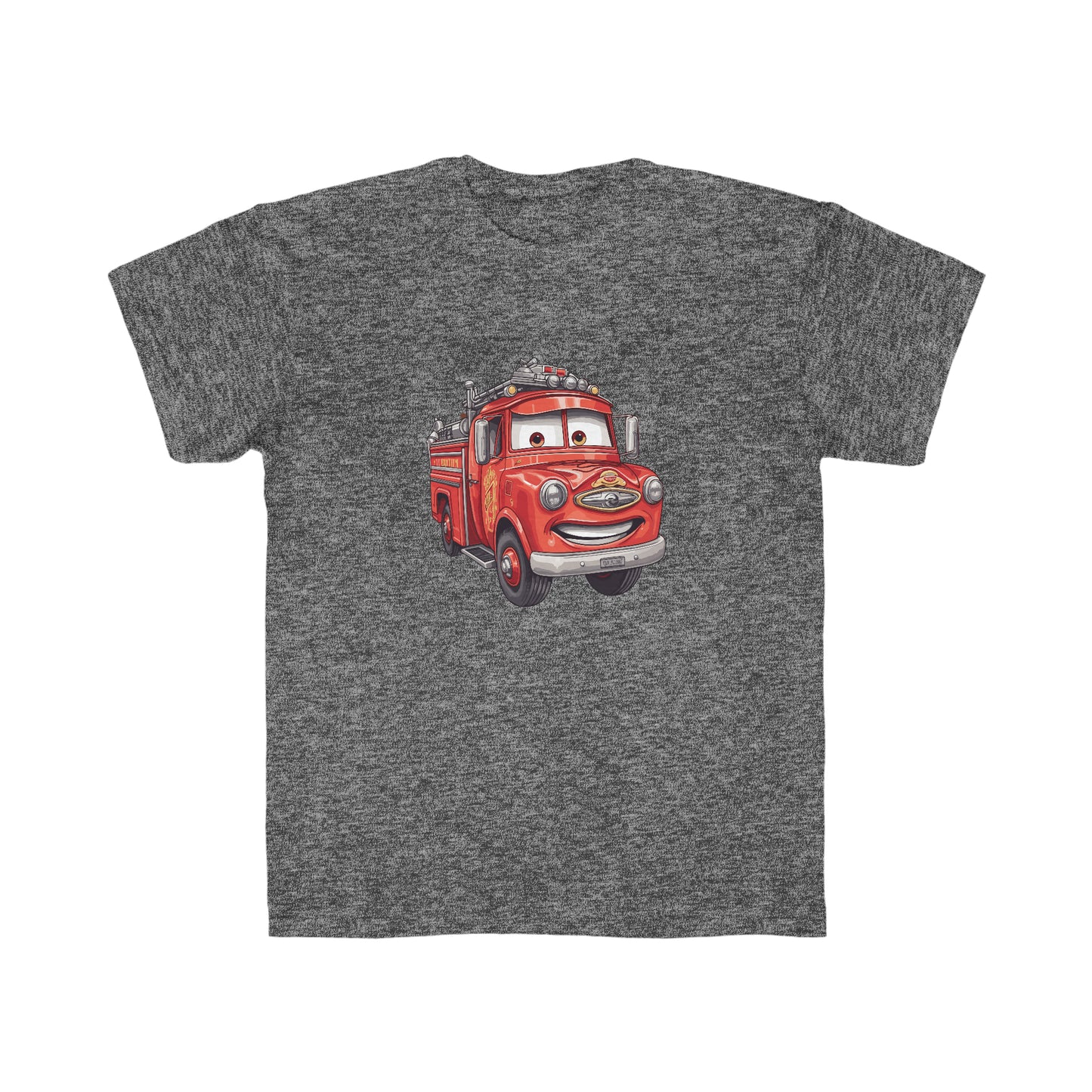 Kids Regular Fit Tee Fire Truck Fire Fighter On Back Activewear