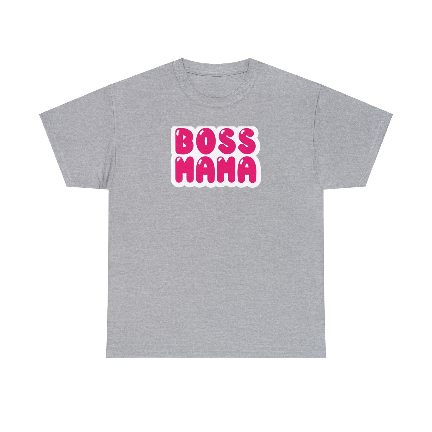 Unisex Heavy Cotton Tee Activewear Adult Boss Mom in dark Pink many Color Tees Available