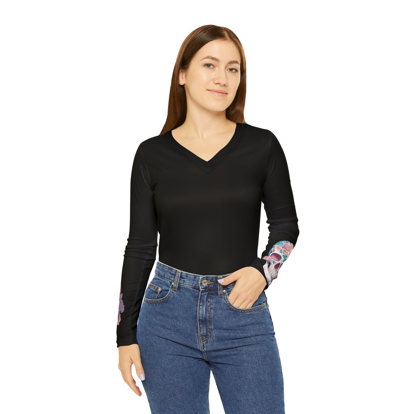 Women's Long Sleeve V-neck Shirt (AOP)