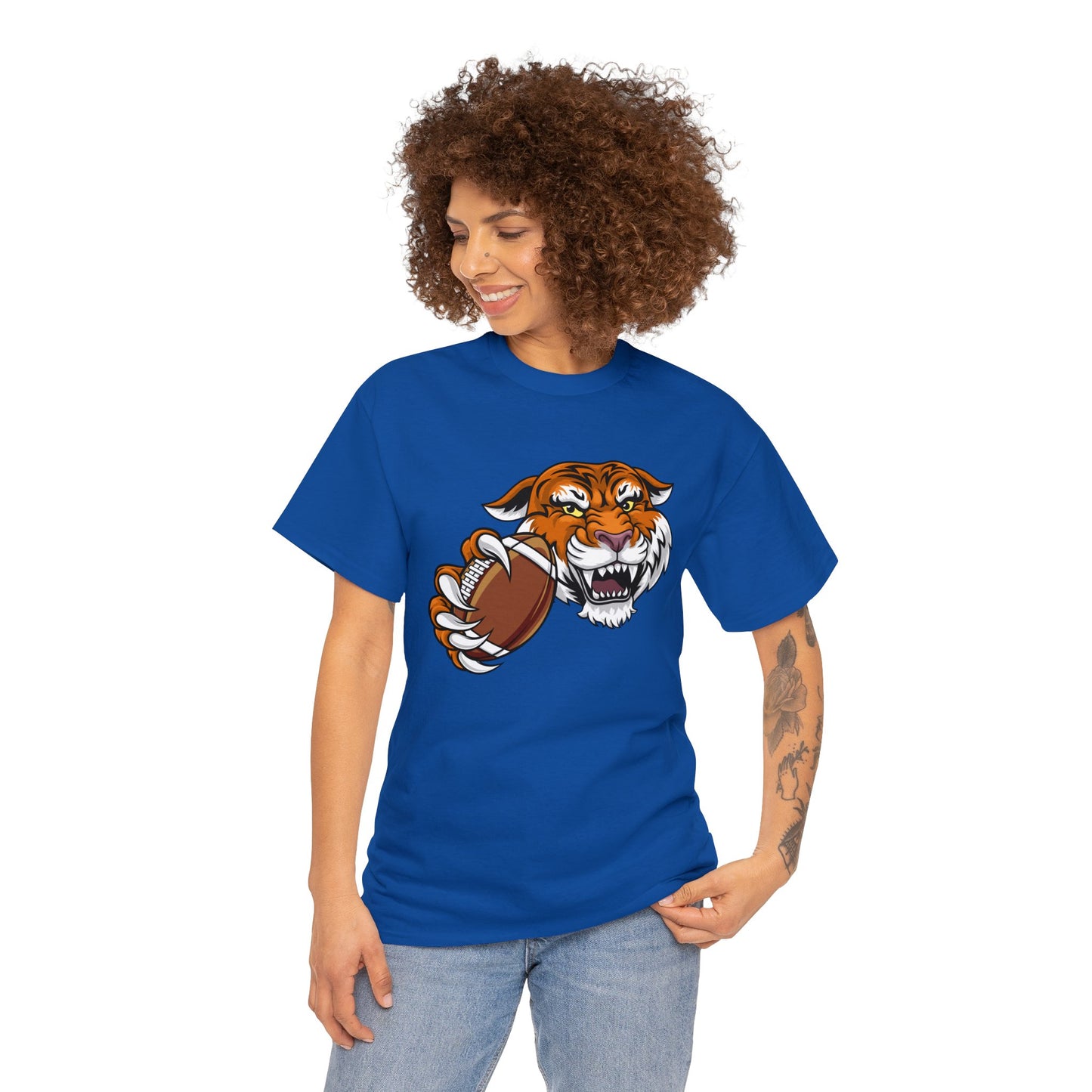 Unisex Heavy Cotton Tee Adult/Teen Activewear Tiger's Football Tea Generic Team Shirt Comes In Many Colors