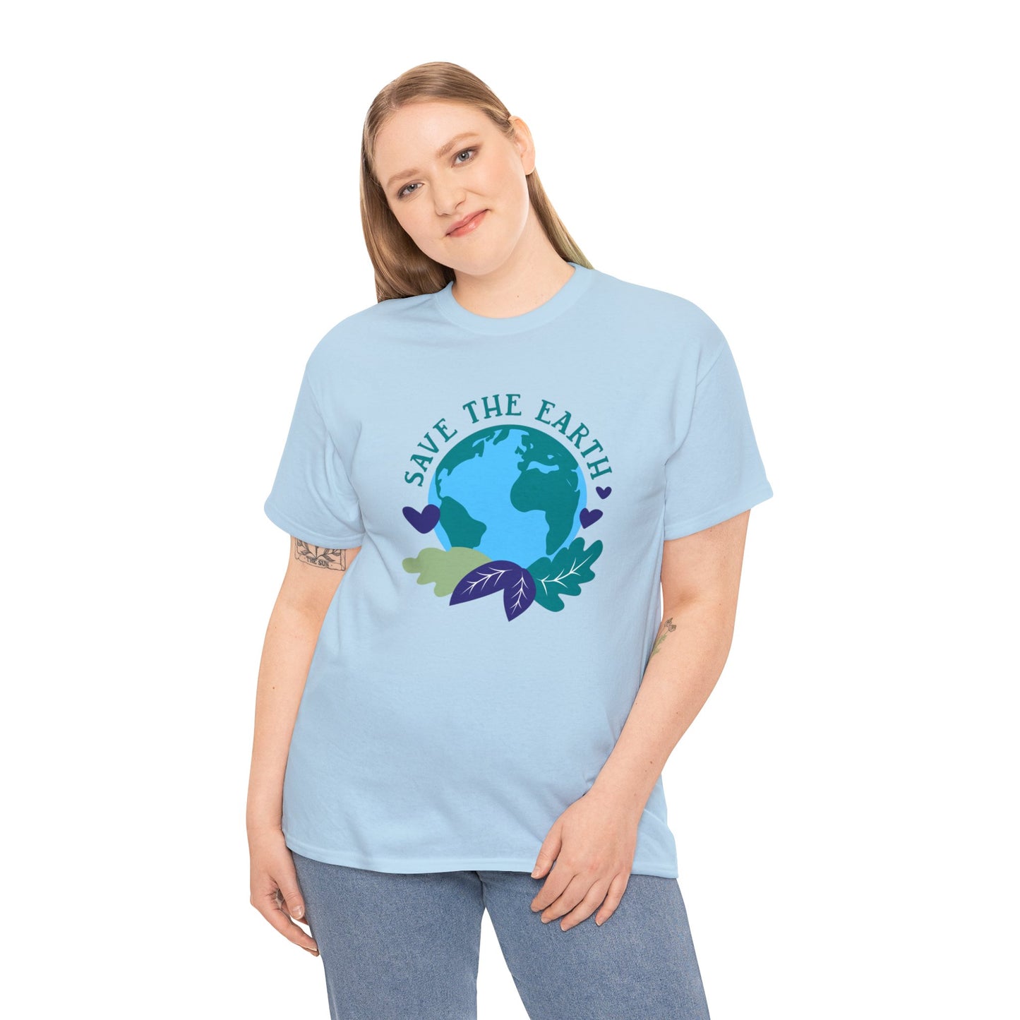 Unisex Heavy Cotton Tee Adult/Teen Activewear Shirt Comes In Many Colors Save The Earth