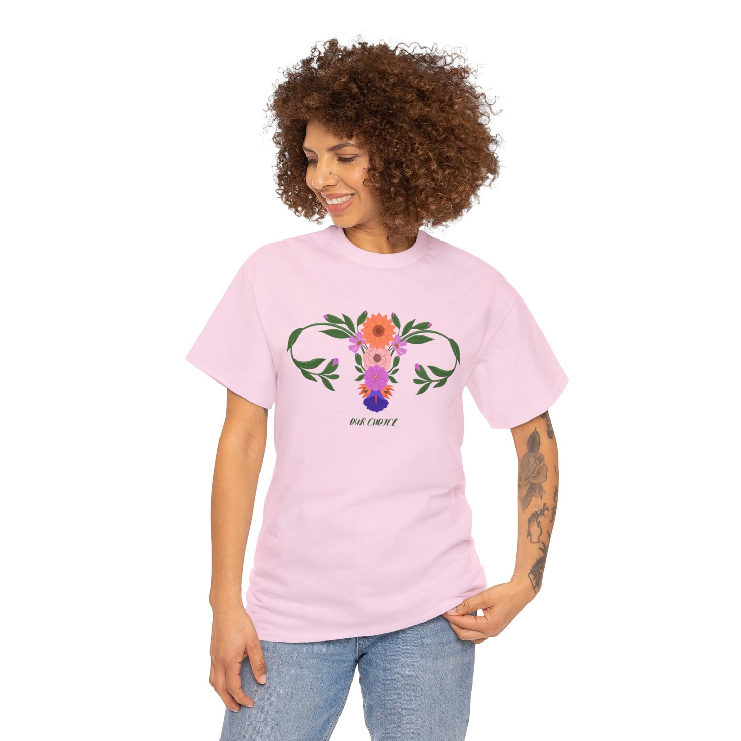 Unisex Heavy Cotton Tee Adult/Teen Activewear Shirt Comes In Many Colors Our Bodies Our Choice