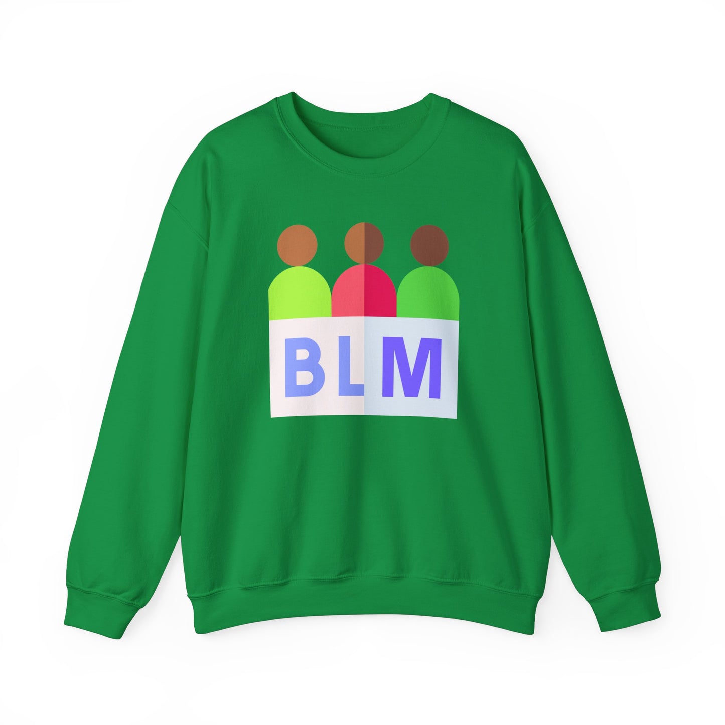 Unisex Heavy Blend™ Crewneck Sweatshirt Adult/Teen Activewear Black Lives Matter with Tan Brown Green and Purple Writing