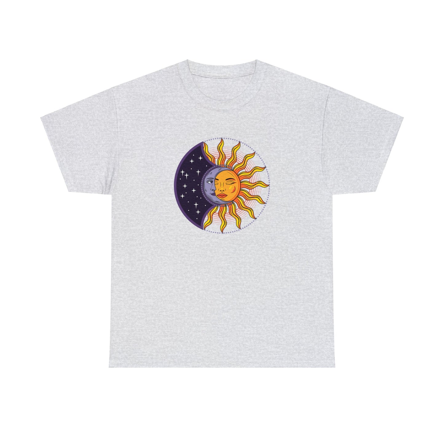 Unisex Heavy Cotton Tee Adult/Teen Activewear Sun and Moon Shirt Comes In Many Colors