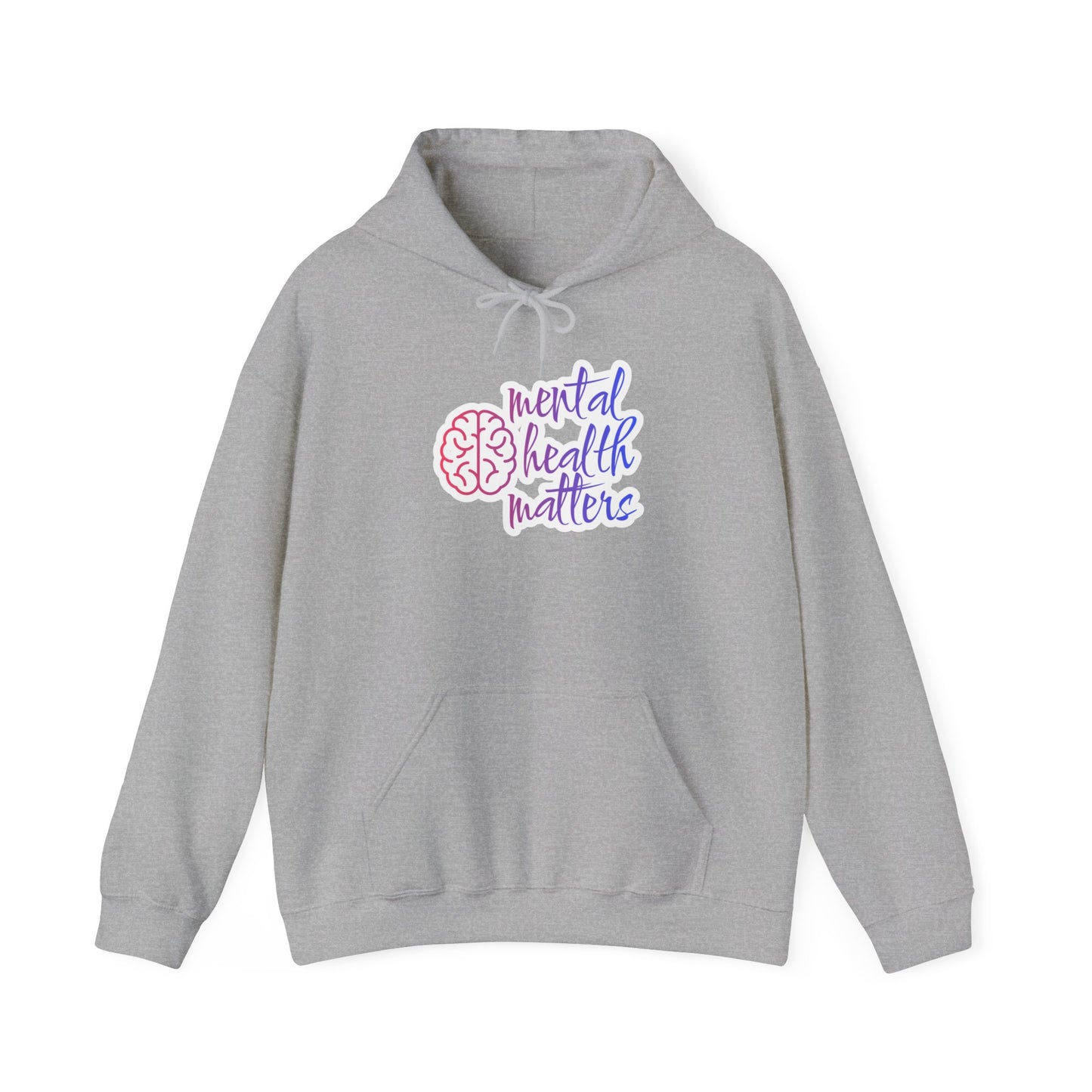 Unisex Heavy Blend™ Hooded Sweatshirt Adult/Teen Activewear Mental Health Matters Awareness Purple and Pink Writing