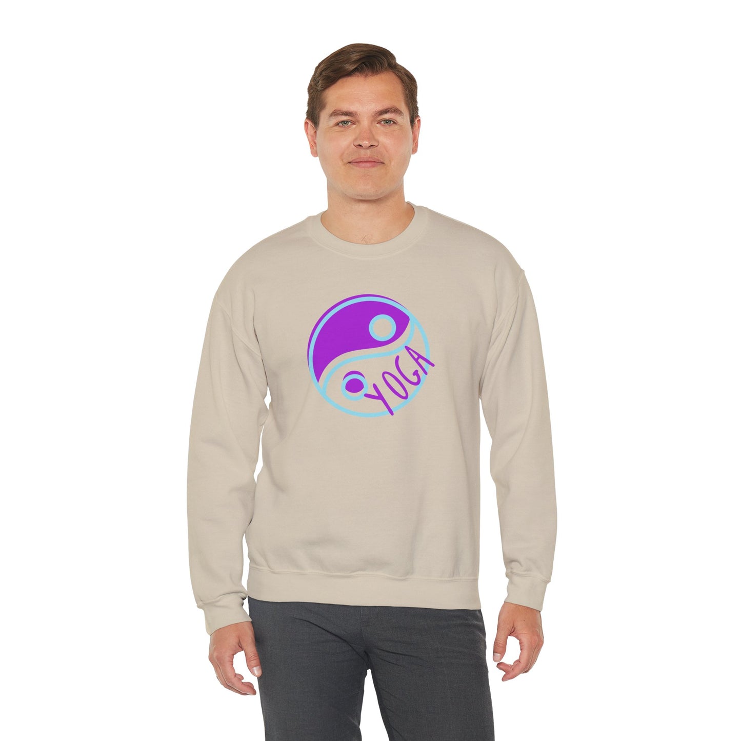 Unisex Heavy Blend™ Crewneck Sweatshirt ADULT/TEEN ACTIVEWEAR YIN-YANG  PURPLE TEAL-BLUE