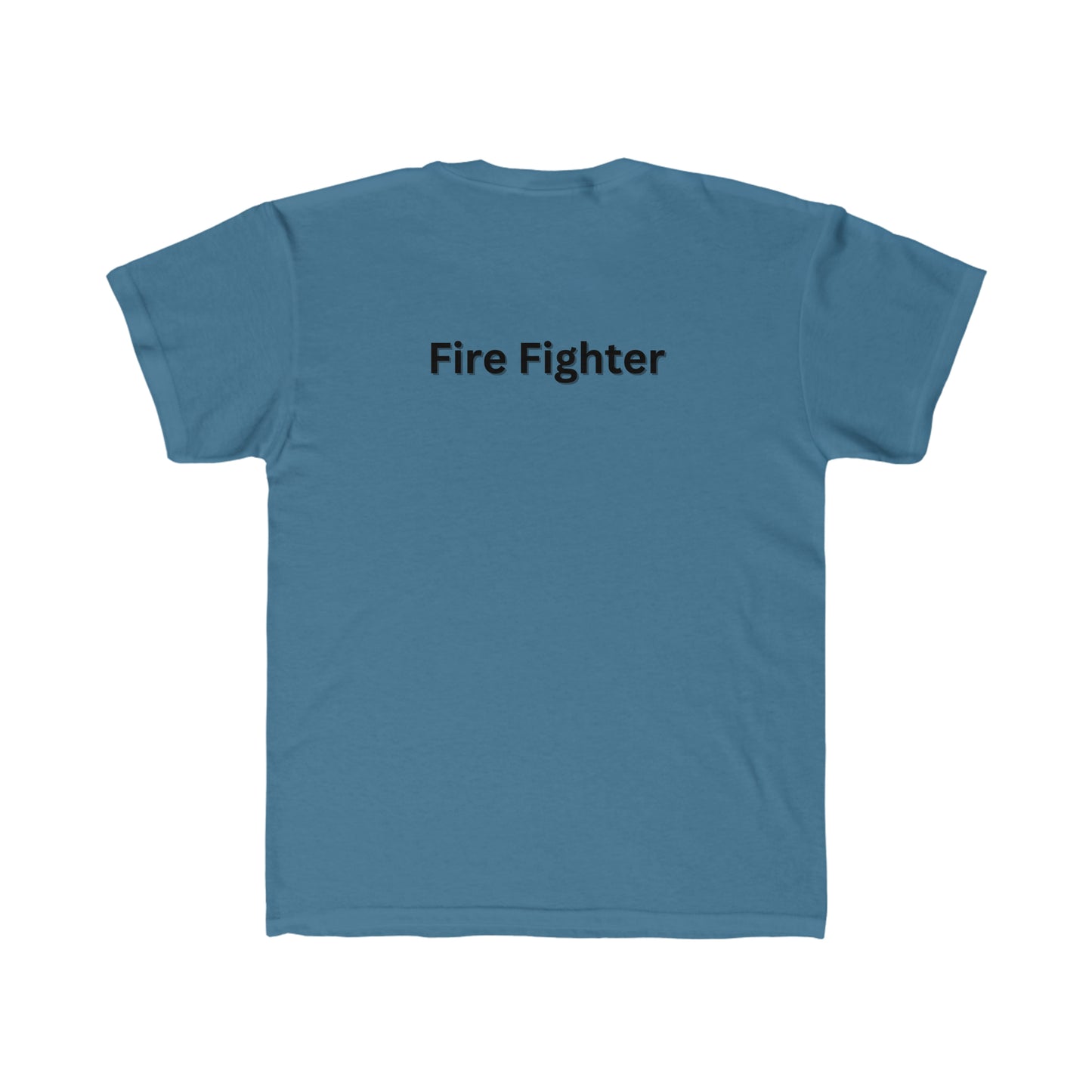 Kids Regular Fit Tee Fire Truck Fire Fighter On Back Activewear