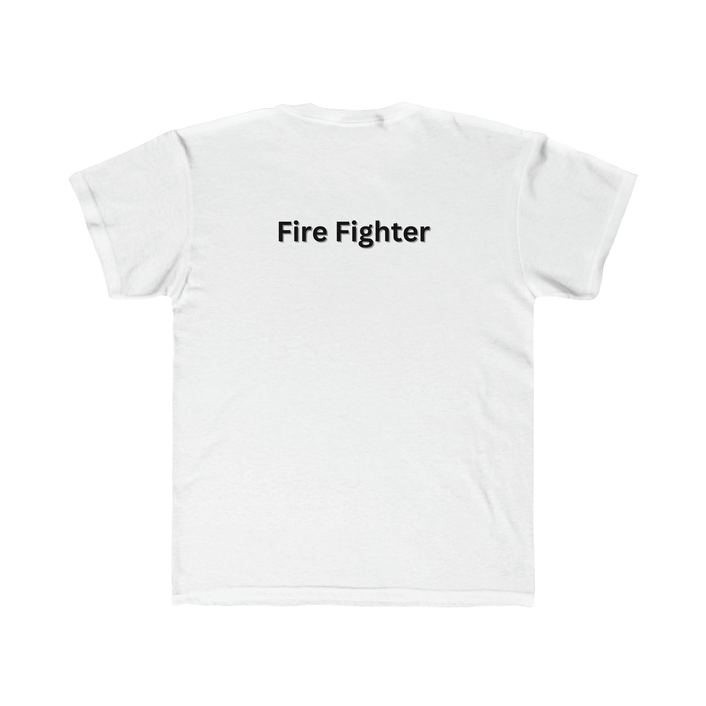 Kids Regular Fit Tee Fire Truck Fire Fighter On Back Activewear