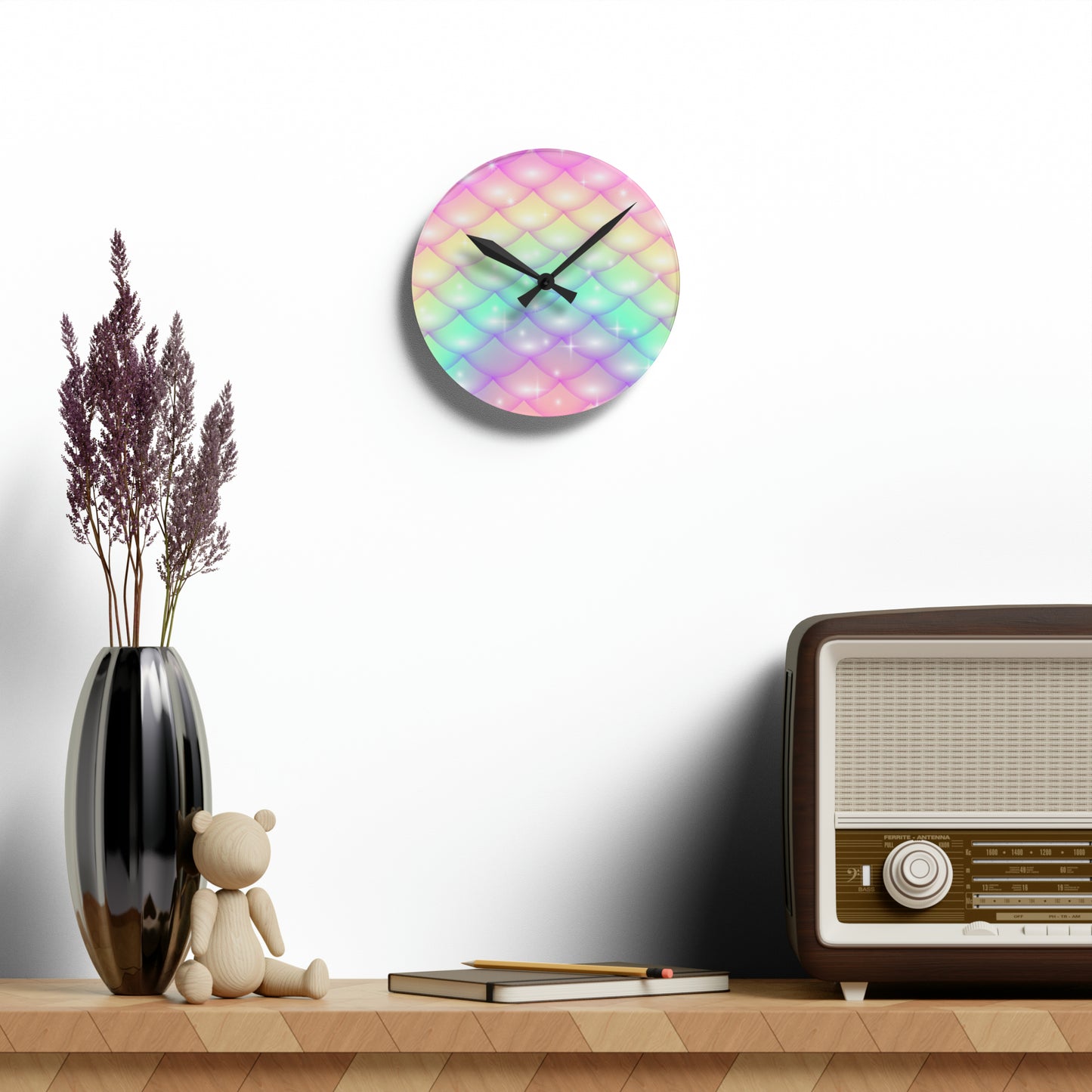 Acrylic Wall Clock Has Matching Products Sold Separate. Use Your Own Image Free Give Me a Jingle