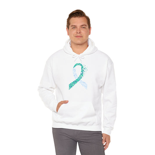 Unisex Heavy Blend™ Hooded Sweatshirt SUICIDE PREVENTION AWARENESS RIBBON TEAL/PURPLE ADULT/TEEN ACTIVEWEAR