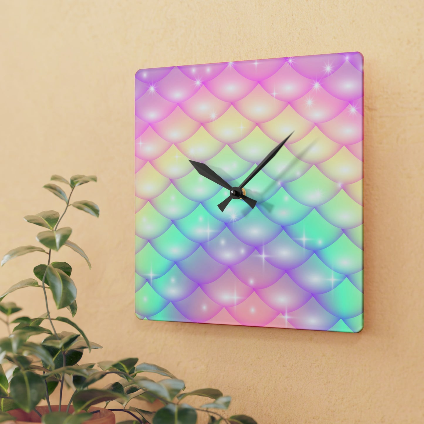 Acrylic Wall Clock Has Matching Products Sold Separate. Use Your Own Image Free Give Me a Jingle