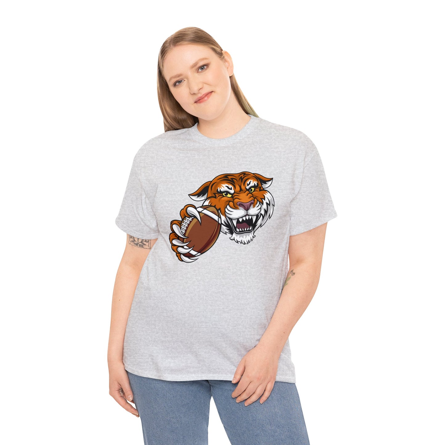 Unisex Heavy Cotton Tee Adult/Teen Activewear Tiger's Football Tea Generic Team Shirt Comes In Many Colors