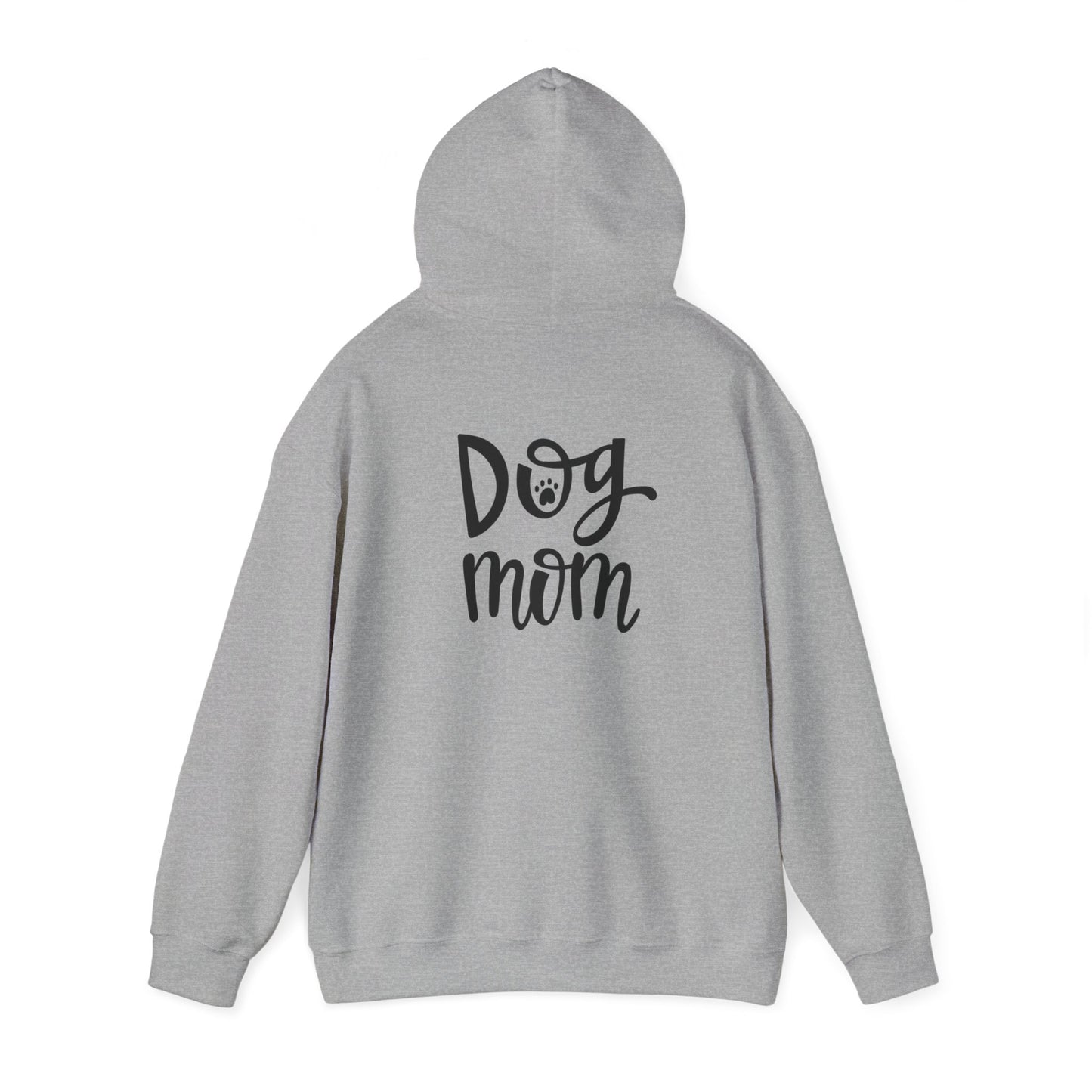 Unisex Heavy Blend™ Hooded Sweatshirt Adult/Teen Dog Mom in Black Writing on Back