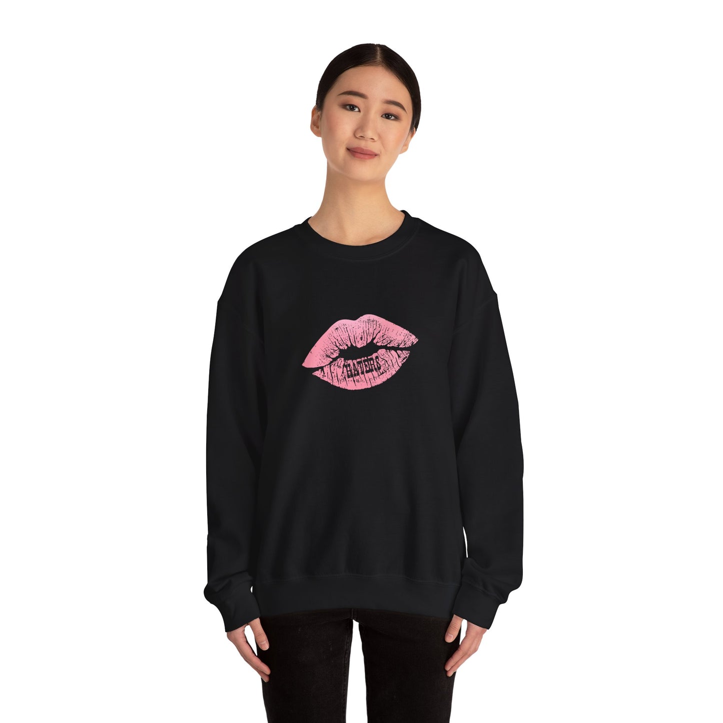 Top does say "Haters" Unisex Heavy Blend™ Crewneck Sweatshirt